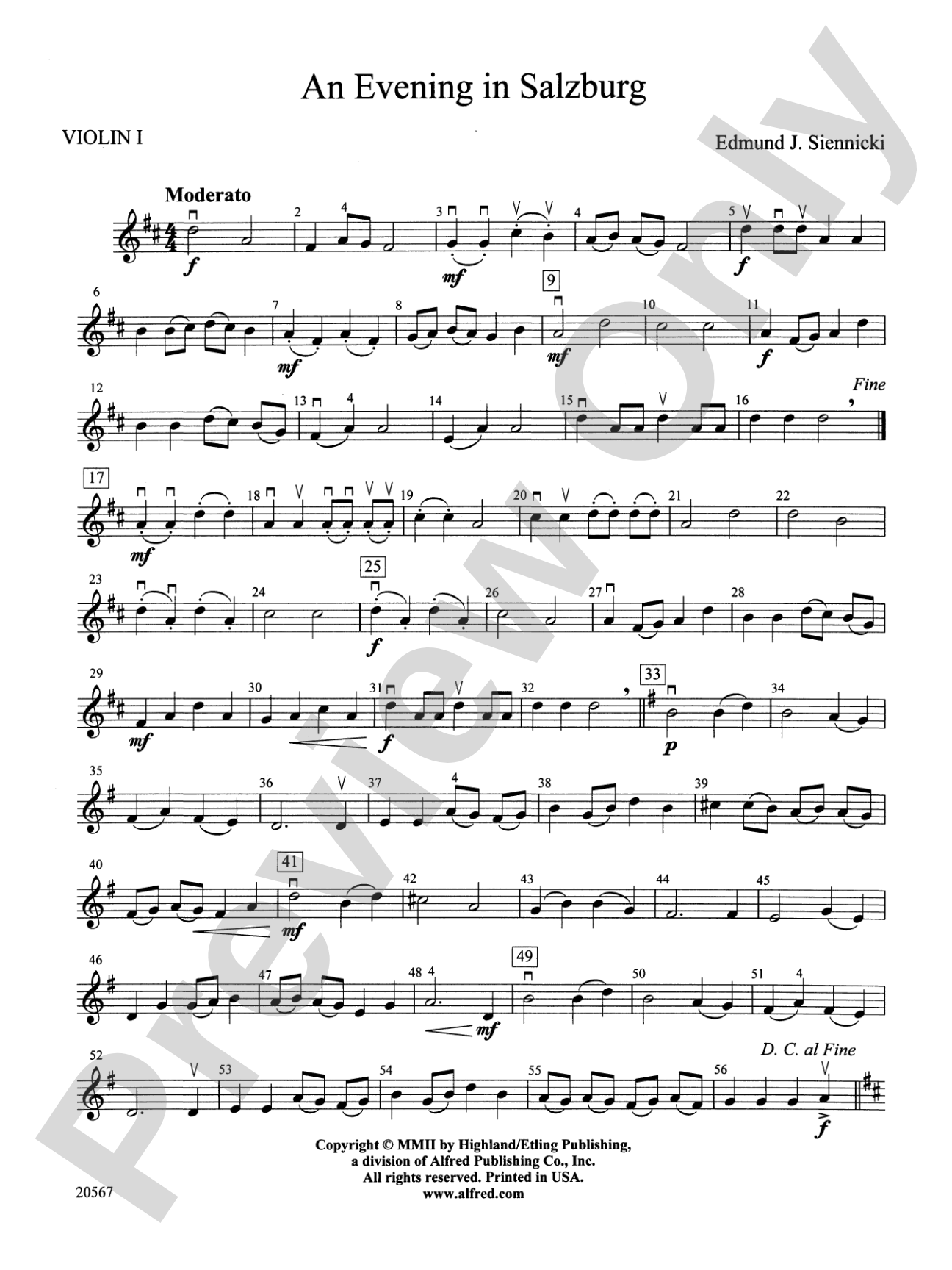 An Evening in Salzburg: 1st Violin