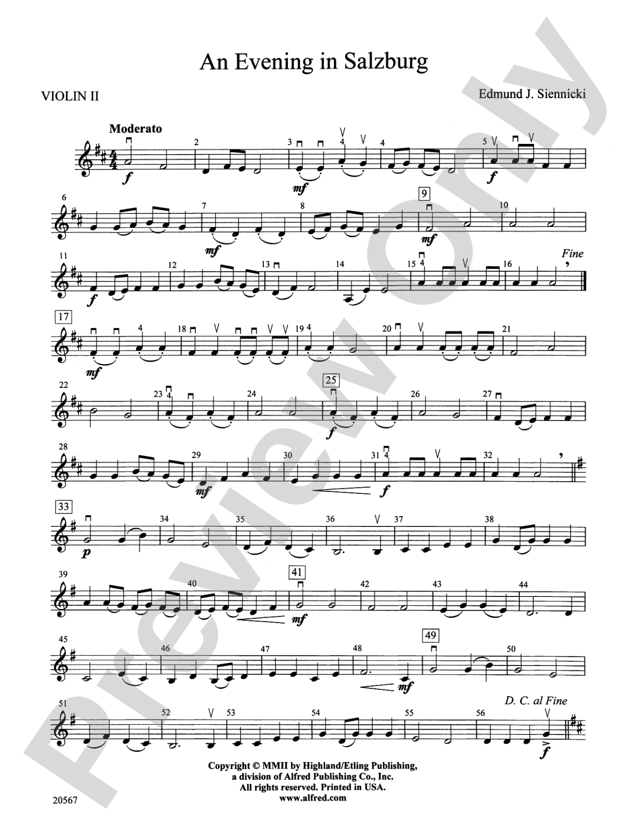 An Evening in Salzburg: 2nd Violin