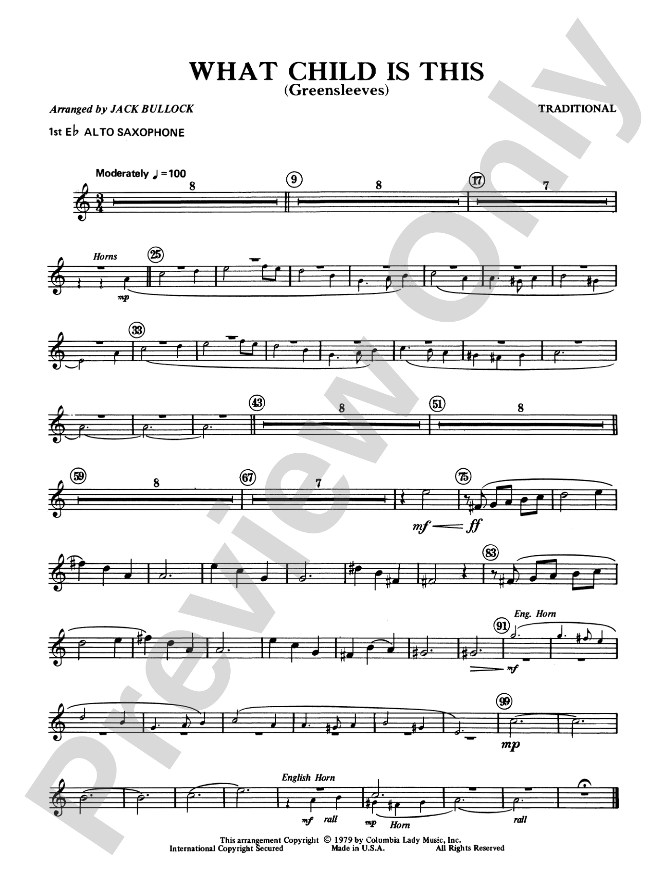 What Child Is This?: E-flat Alto Saxophone