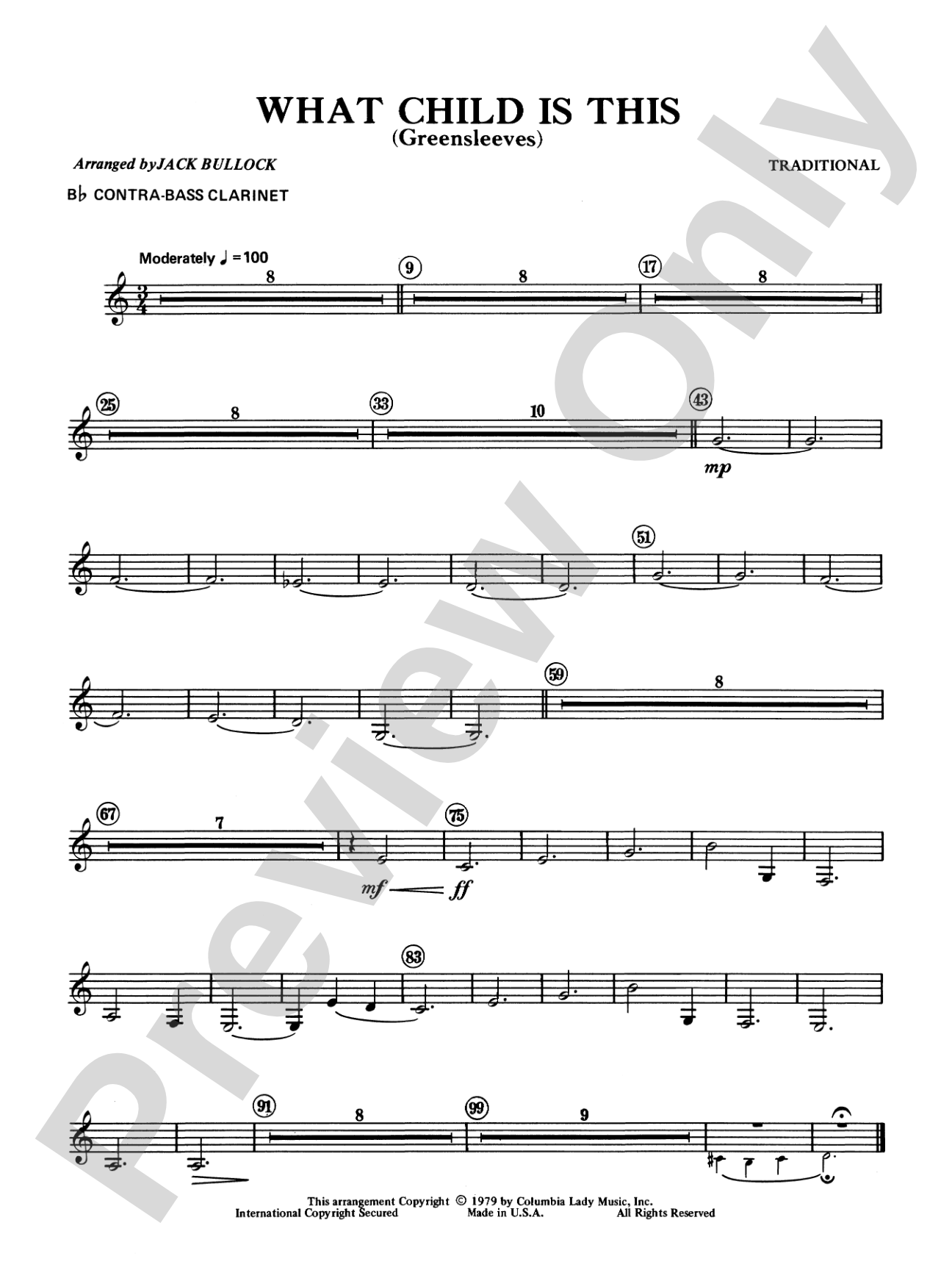 What Child Is This?: B-flat Contrabass Clarinet