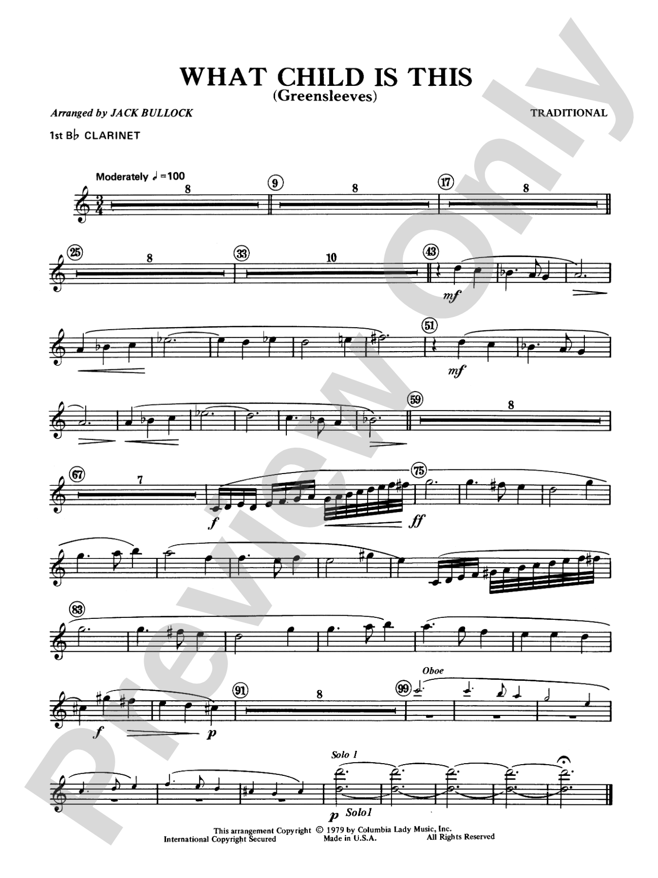 What Child Is This?: 1st B-flat Clarinet
