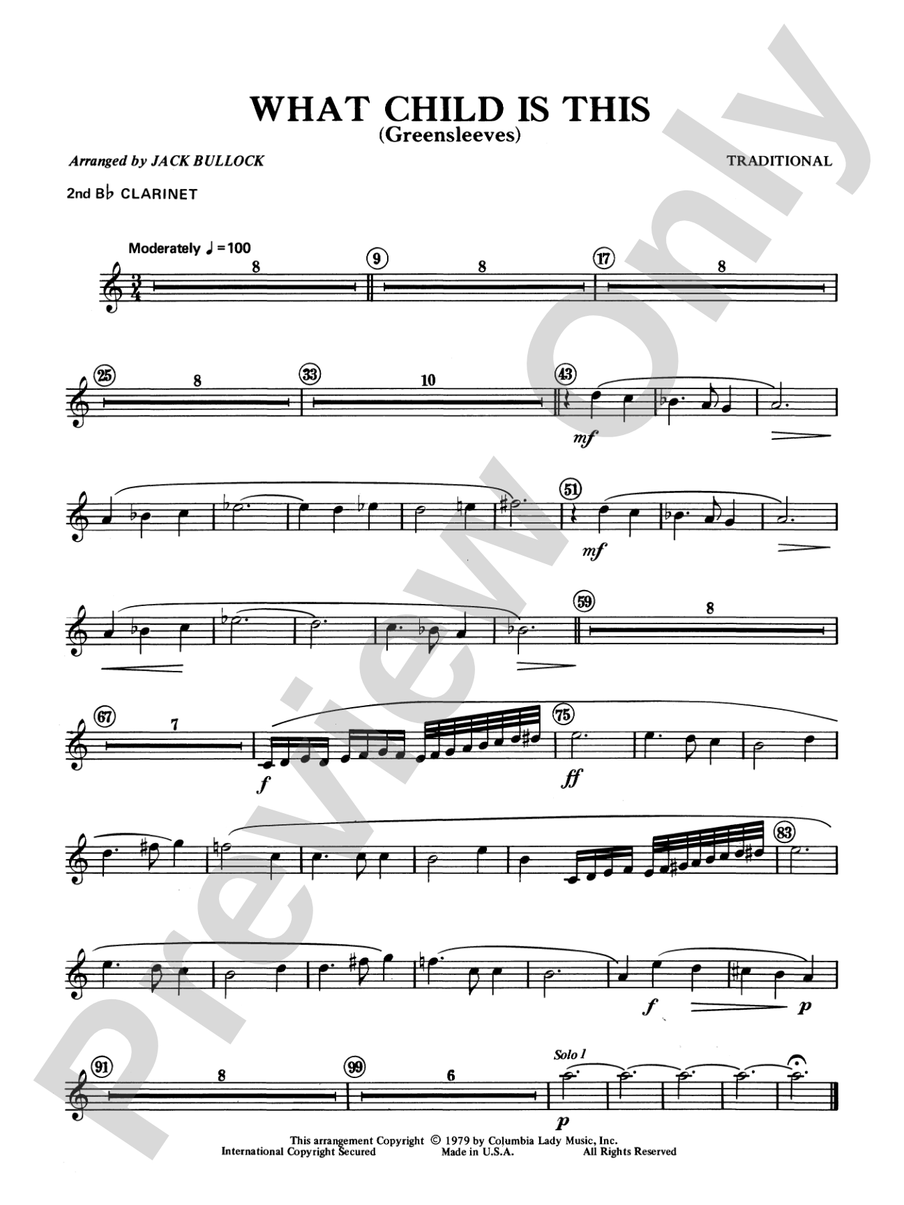 What Child Is This?: 2nd B-flat Clarinet