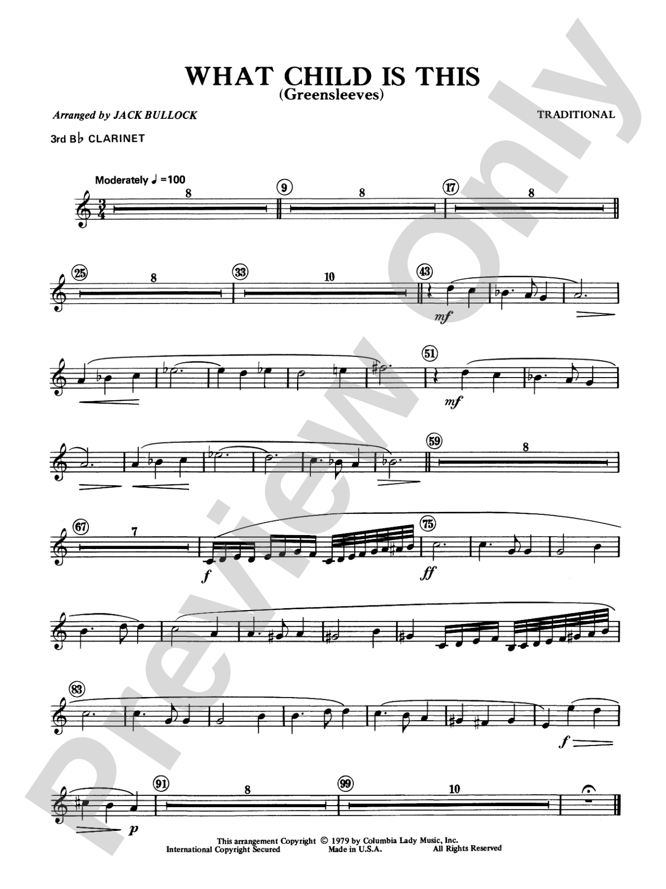 What Child Is This?: 3rd B-flat Clarinet
