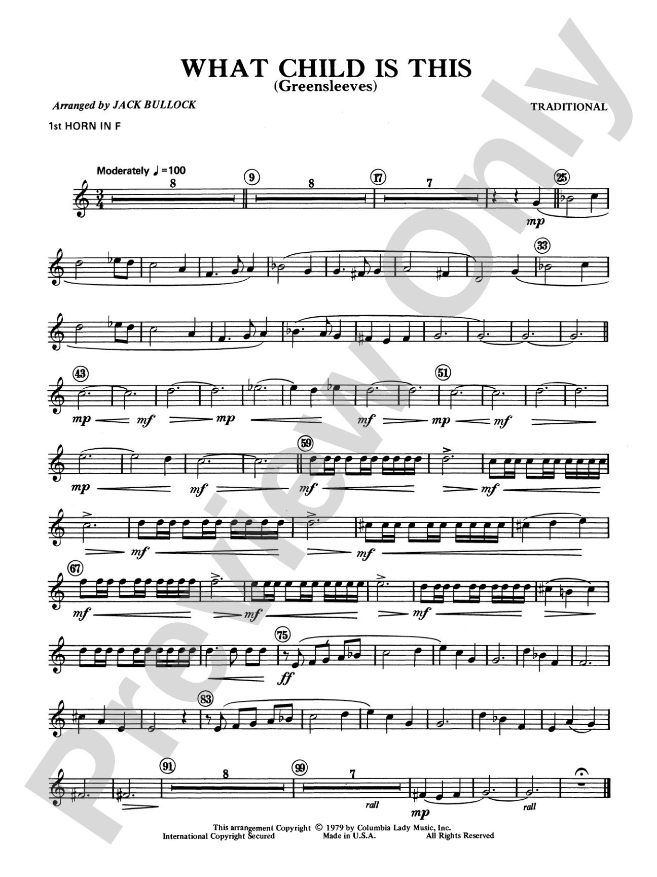 What Child Is This?: 1st F Horn