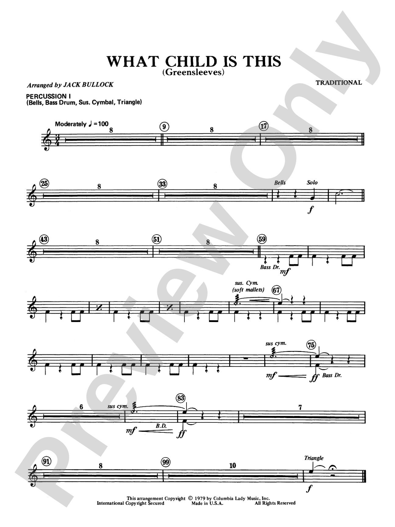 What Child Is This?: 1st Percussion