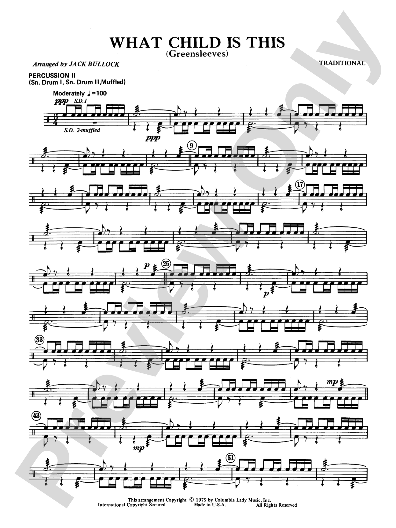 What Child Is This?: 2nd Percussion