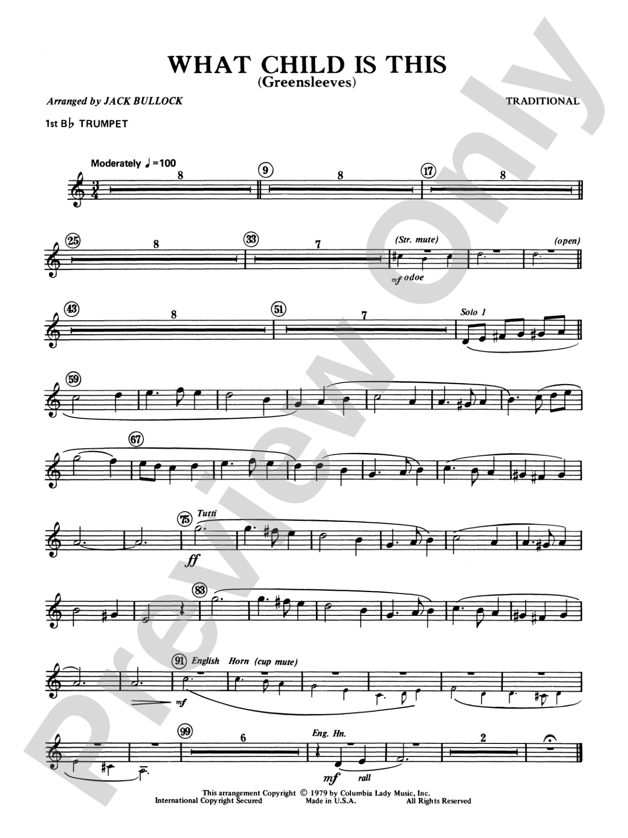 What Child Is This?: 1st B-flat Trumpet