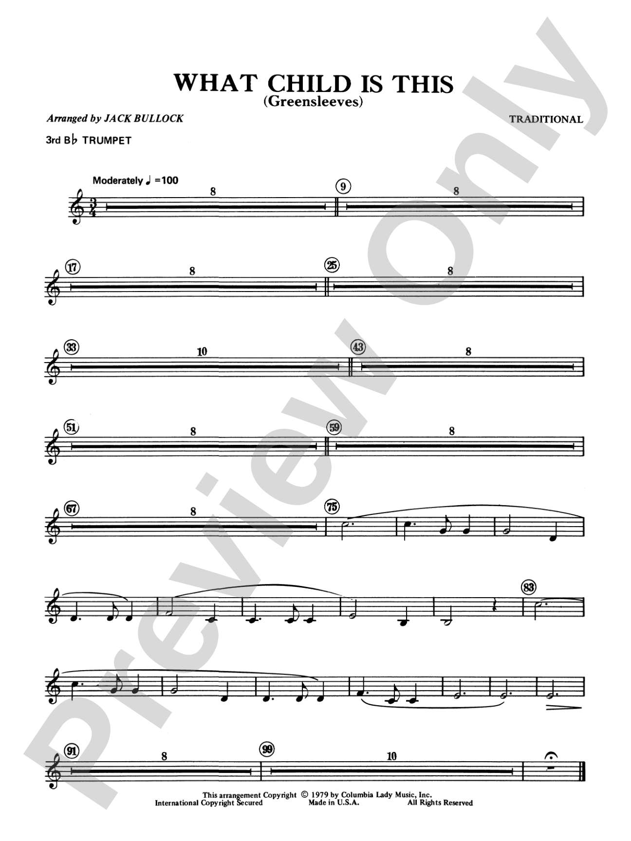 What Child Is This?: 3rd B-flat Trumpet