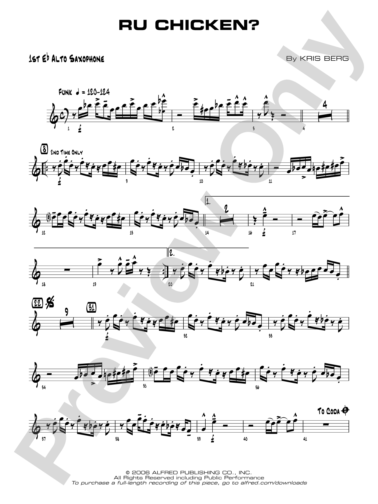 R U Chicken?: E-flat Alto Saxophone