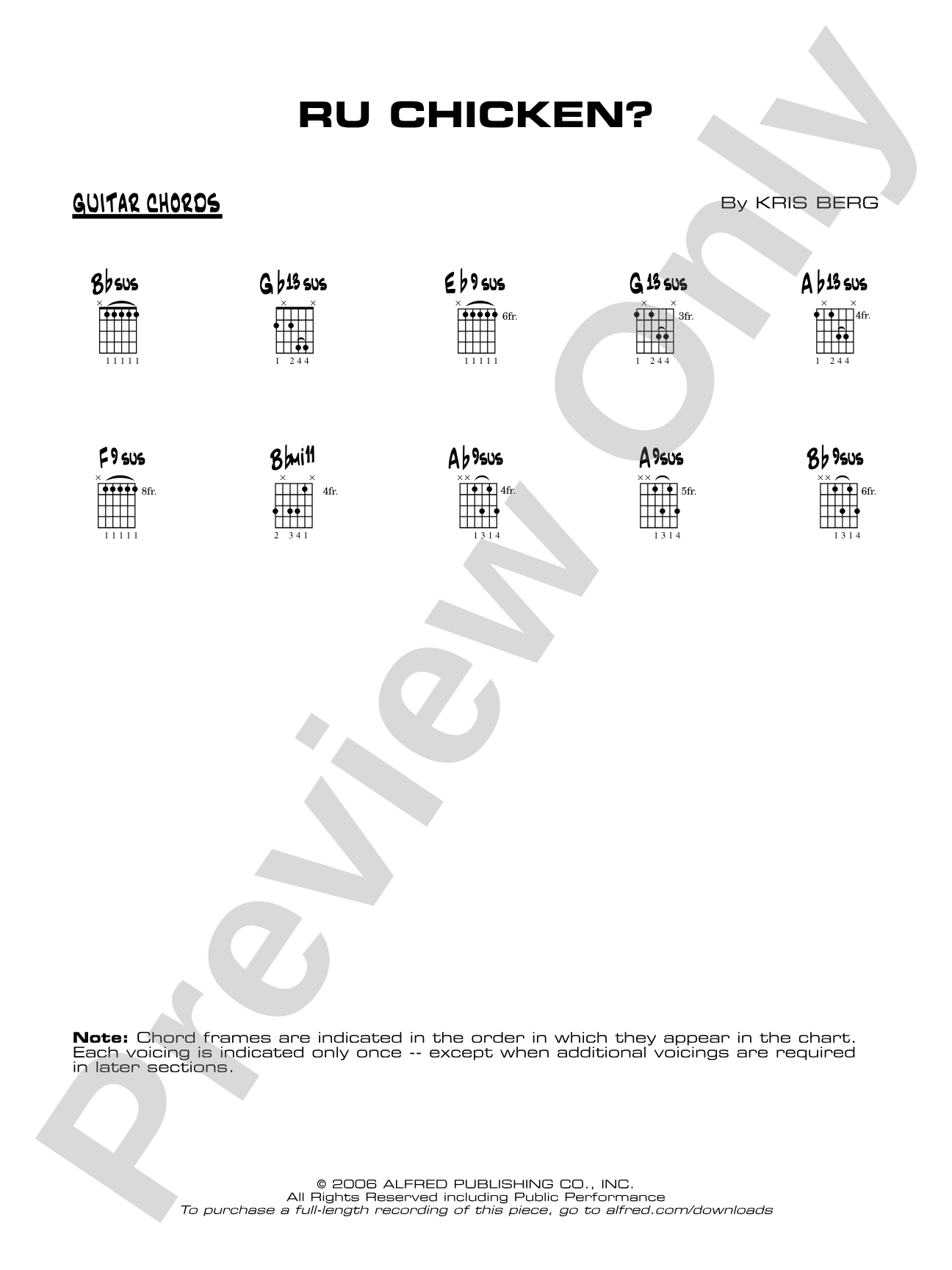 R U Chicken?: Guitar Chords