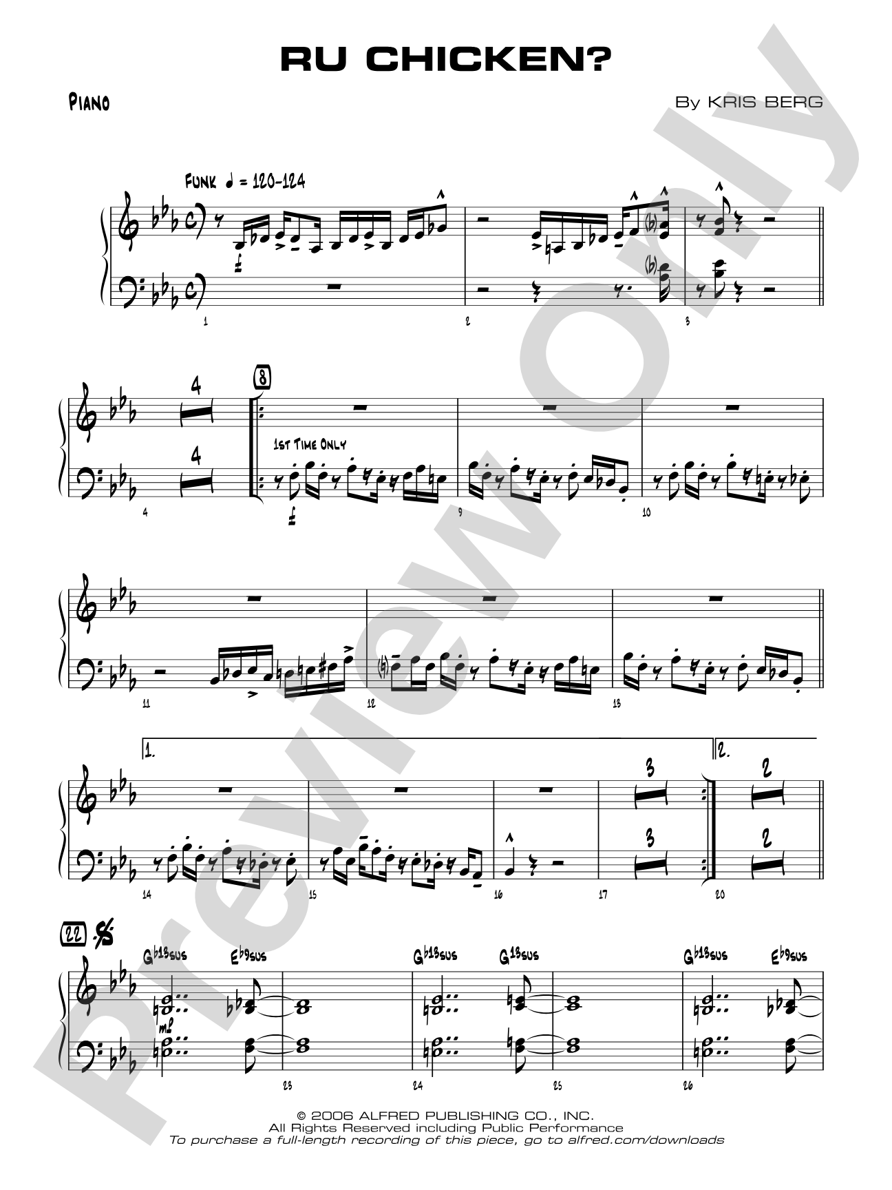 R U Chicken?: Piano Accompaniment