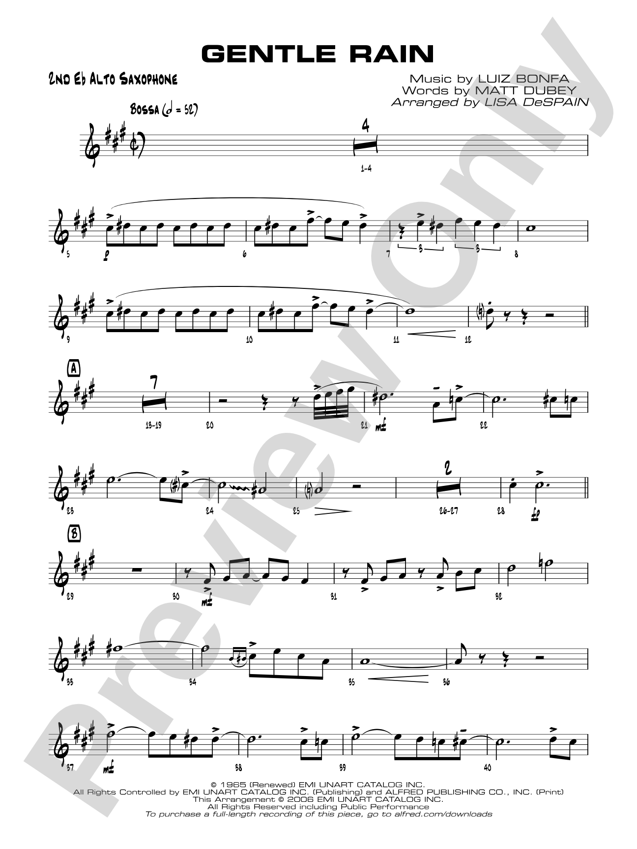 Gentle Rain: 2nd E-flat Alto Saxophone