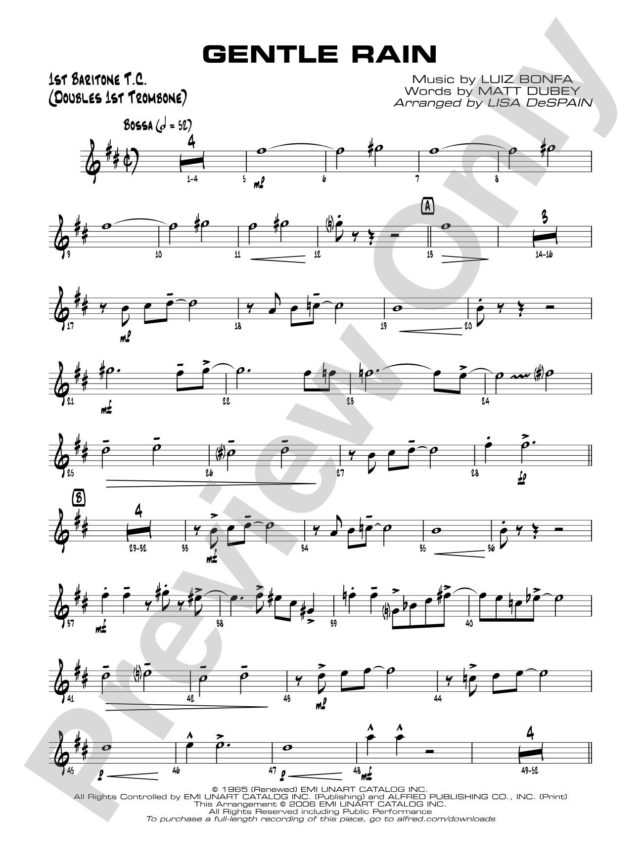 Gentle Rain: Baritone T.C.