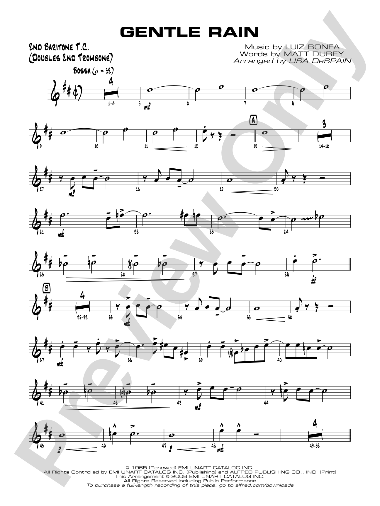 Gentle Rain: 2nd Baritone T.C.