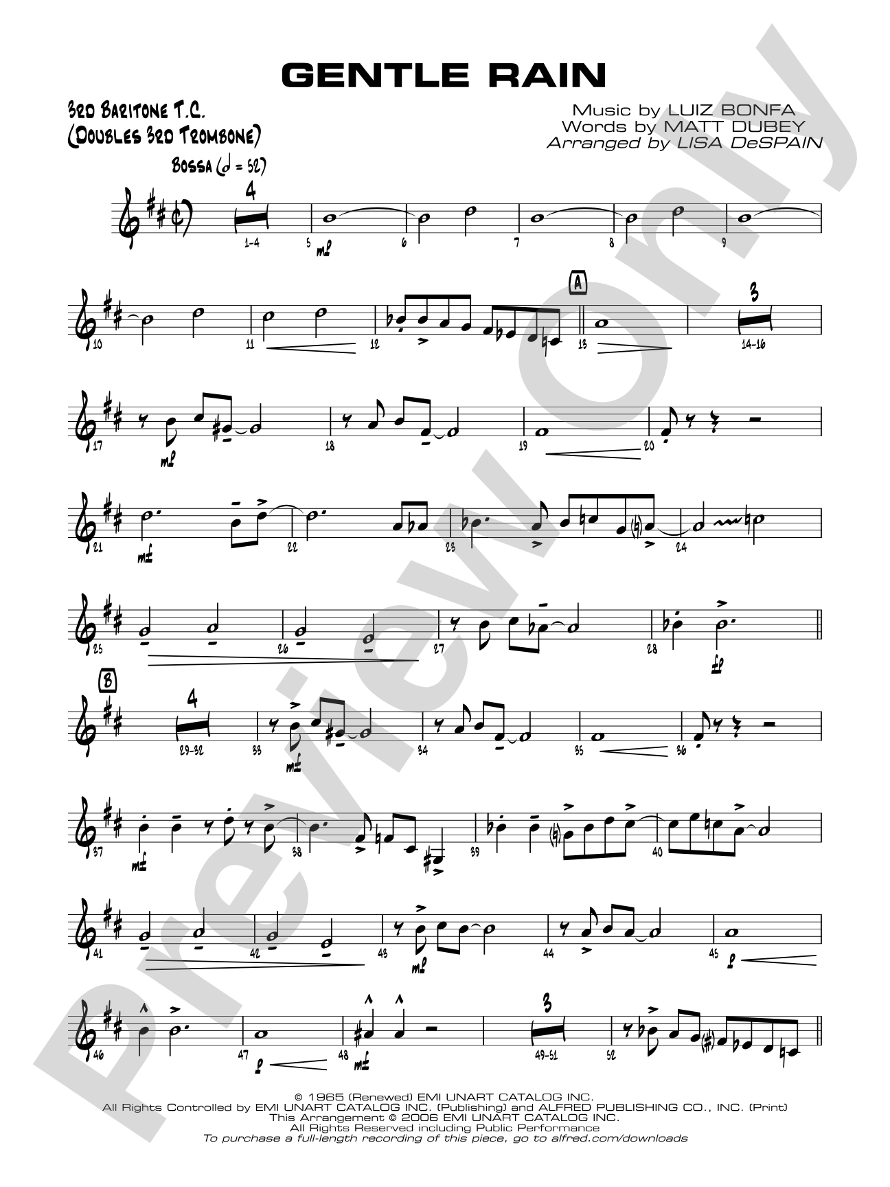 Gentle Rain: 3rd Baritone T.C.