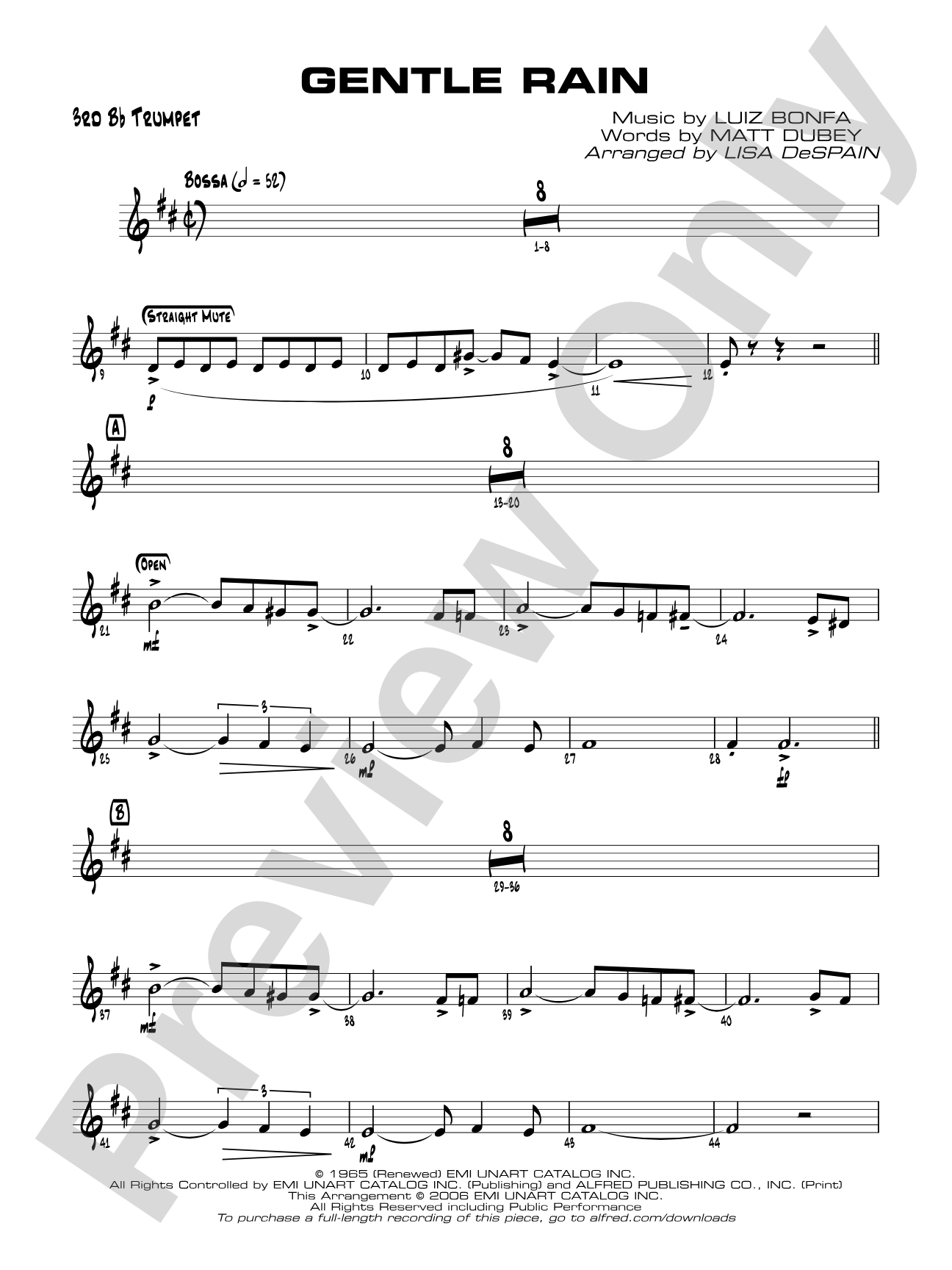 Gentle Rain: 3rd B-flat Trumpet