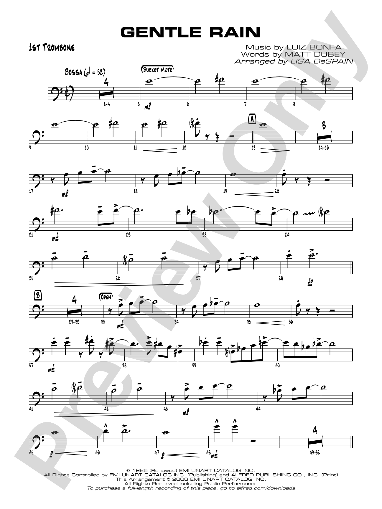 Gentle Rain: 1st Trombone