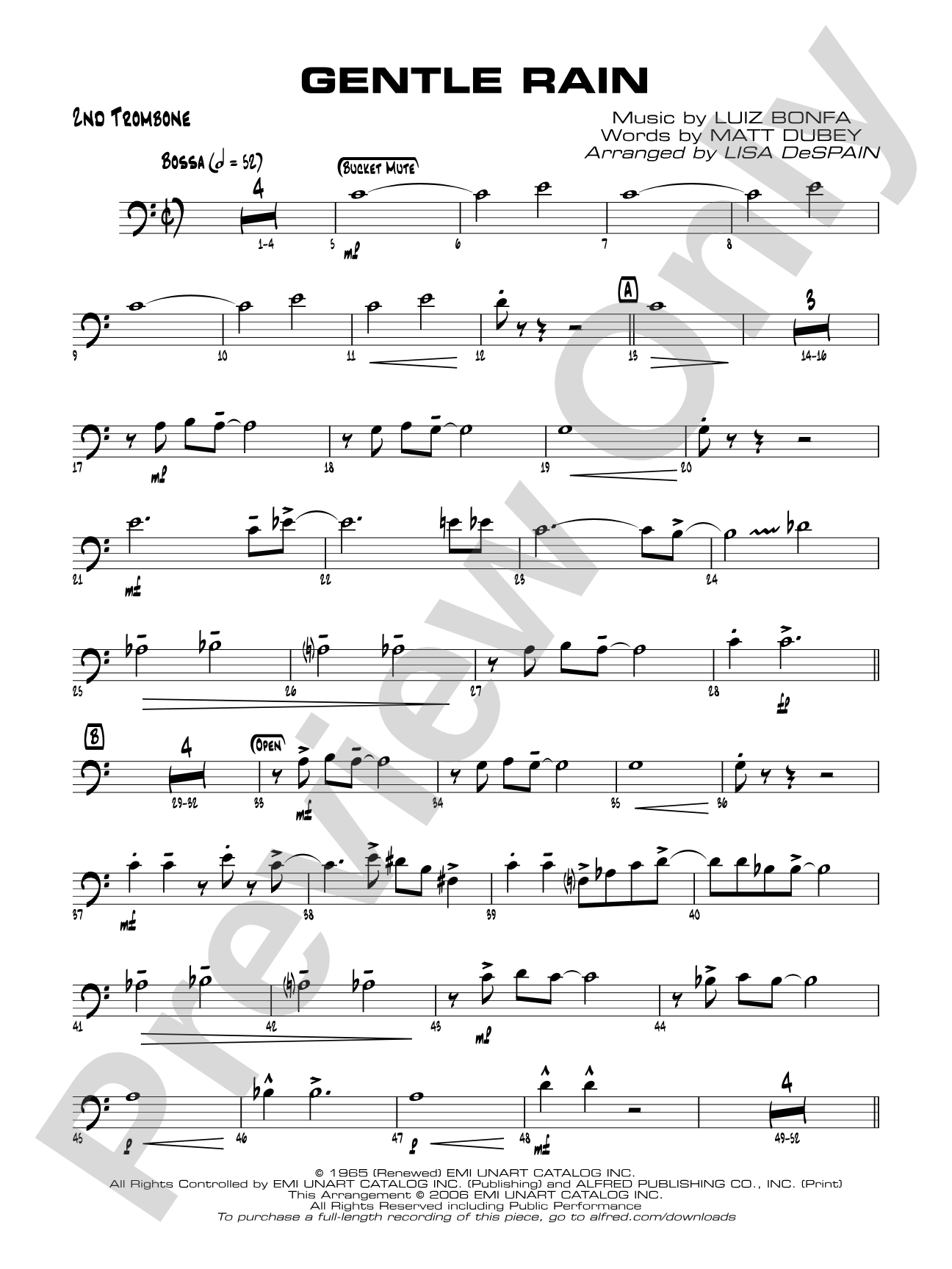 Gentle Rain: 2nd Trombone