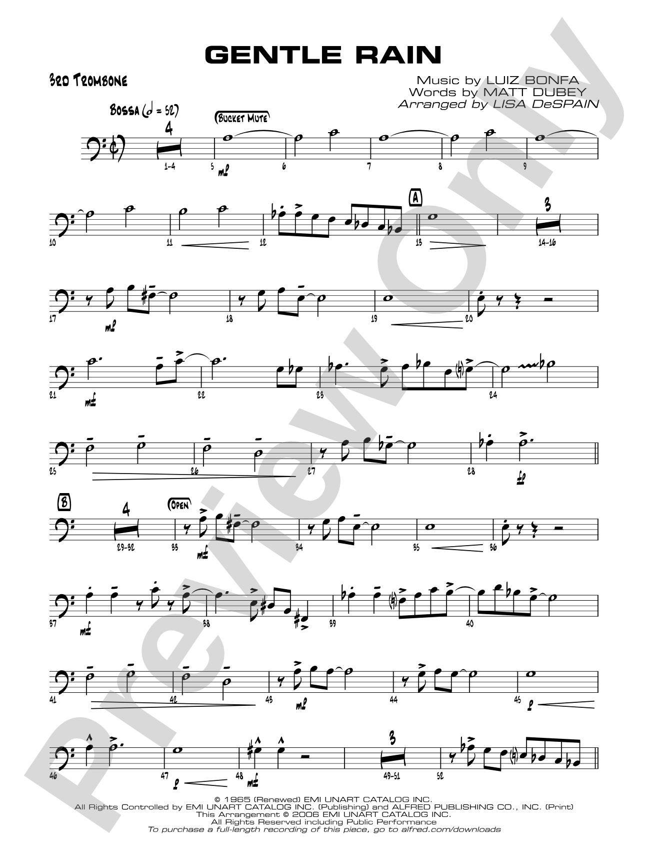 Gentle Rain: 3rd Trombone