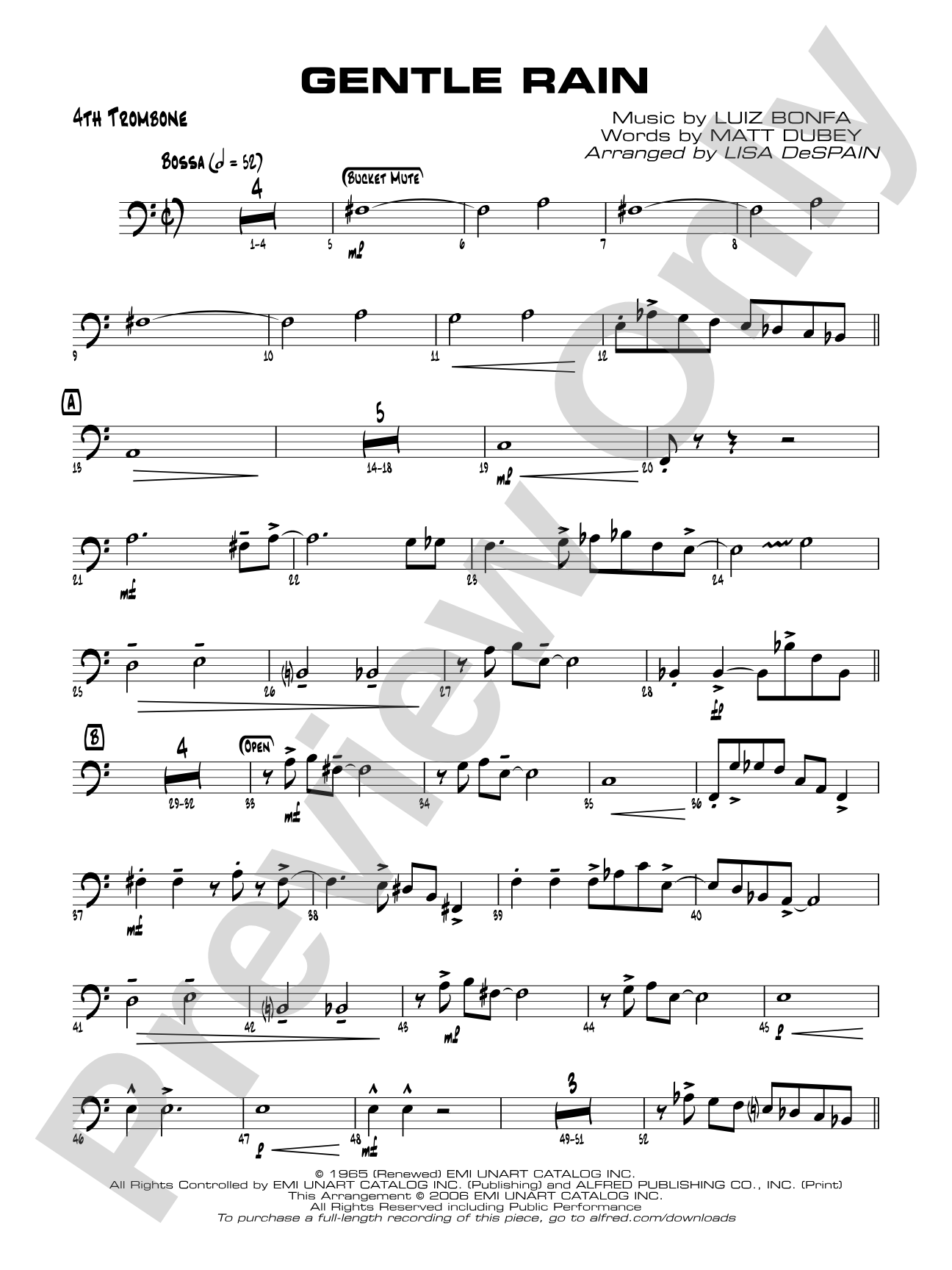 Gentle Rain: 4th Trombone