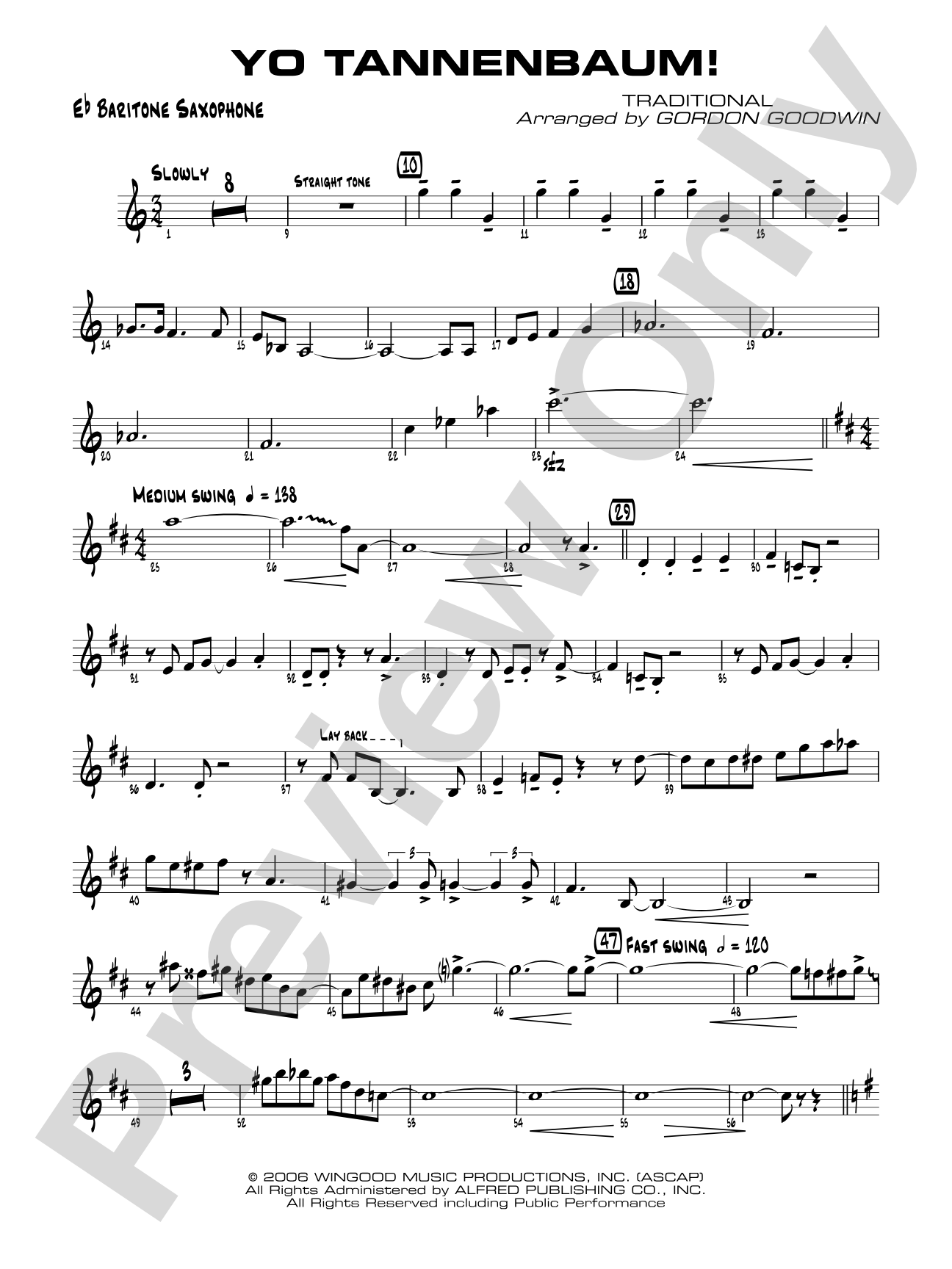 Yo Tannenbaum!: E-flat Baritone Saxophone