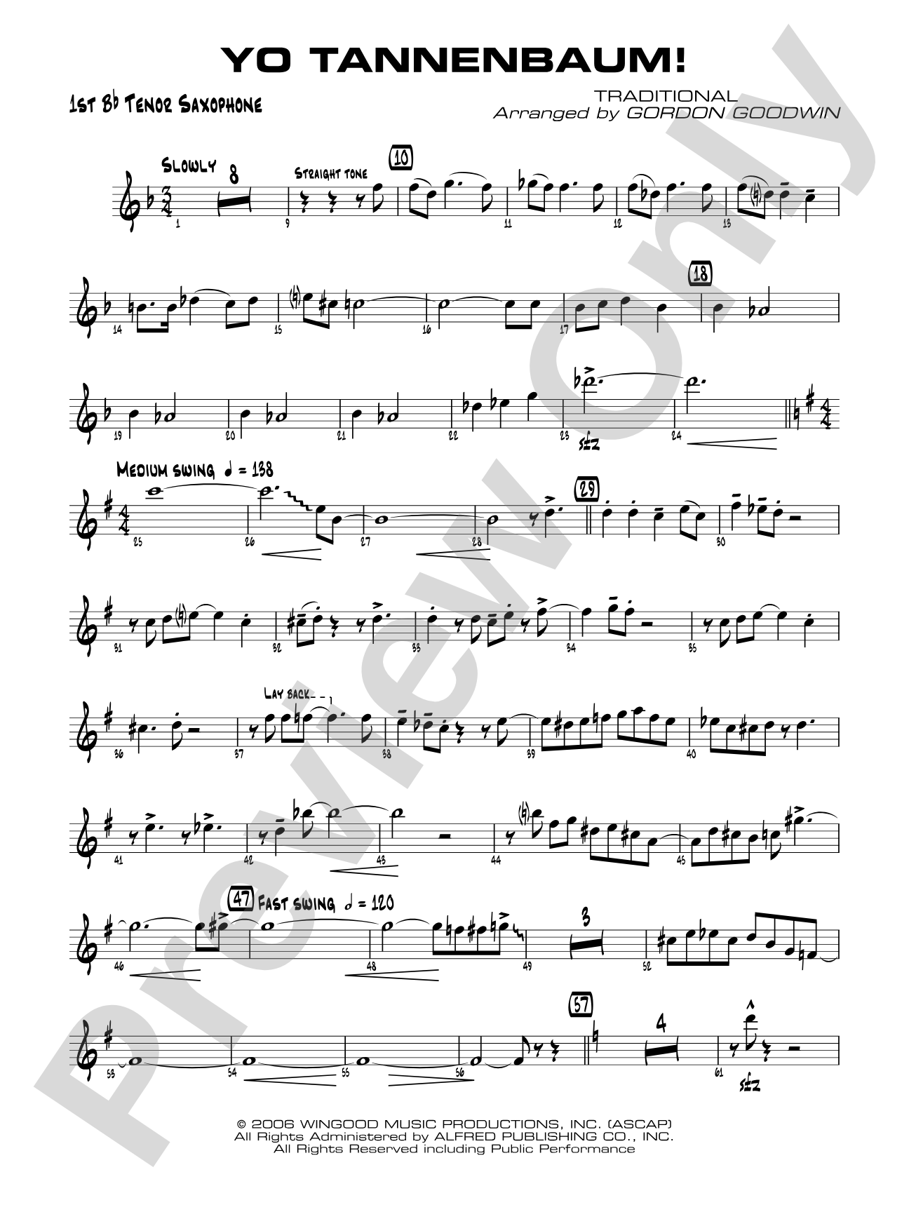 Yo Tannenbaum!: B-flat Tenor Saxophone
