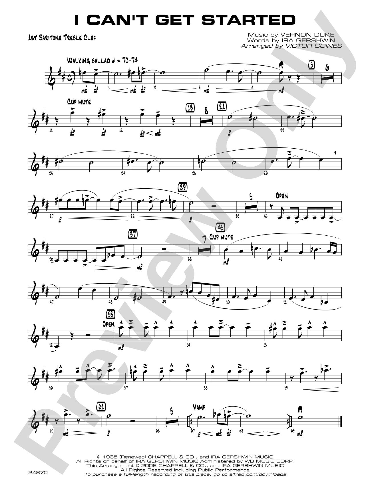 I Can't Get Started: Baritone T.C.
