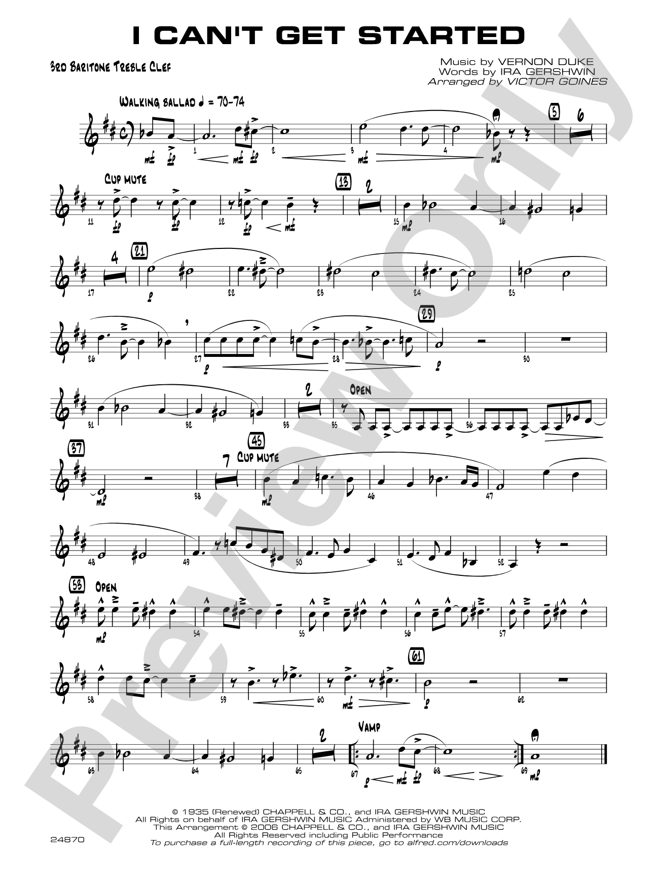 I Can't Get Started: 3rd Baritone T.C.