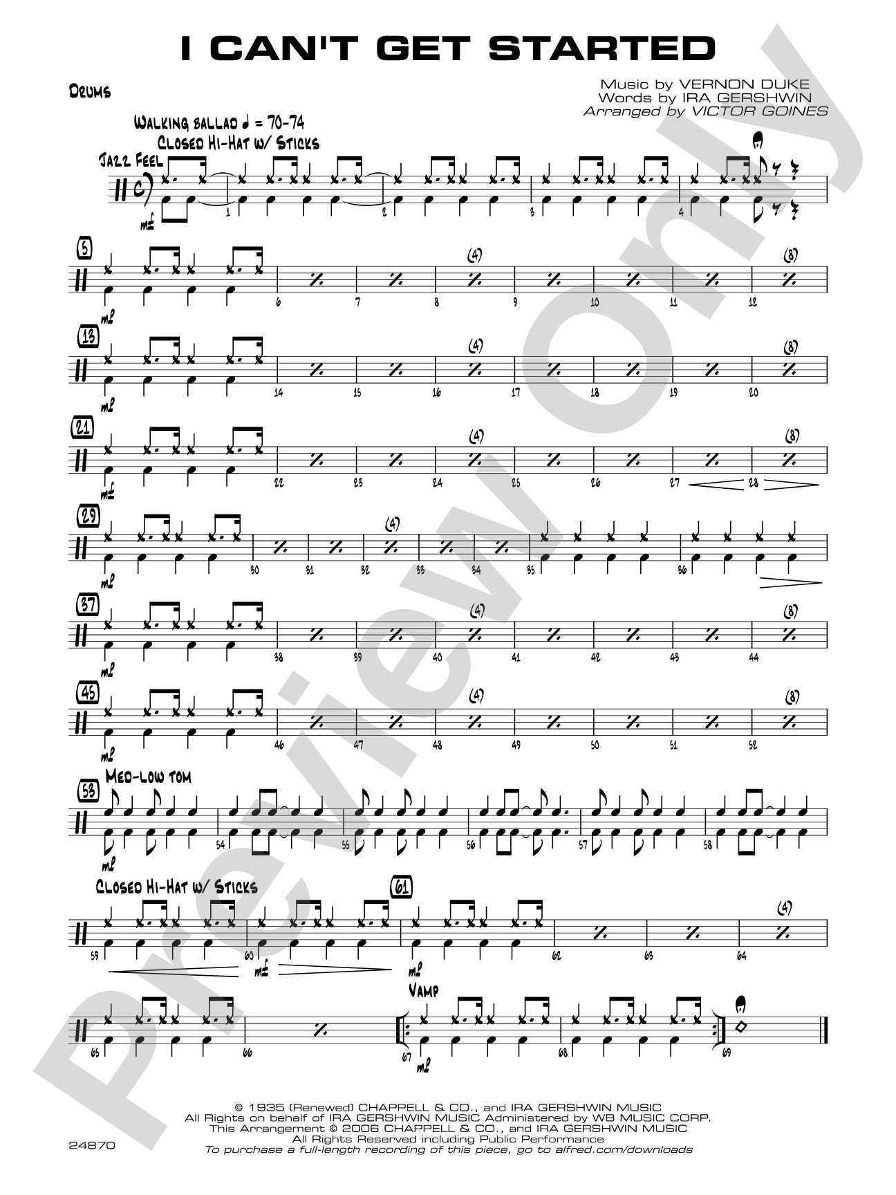 I Can't Get Started: Drums