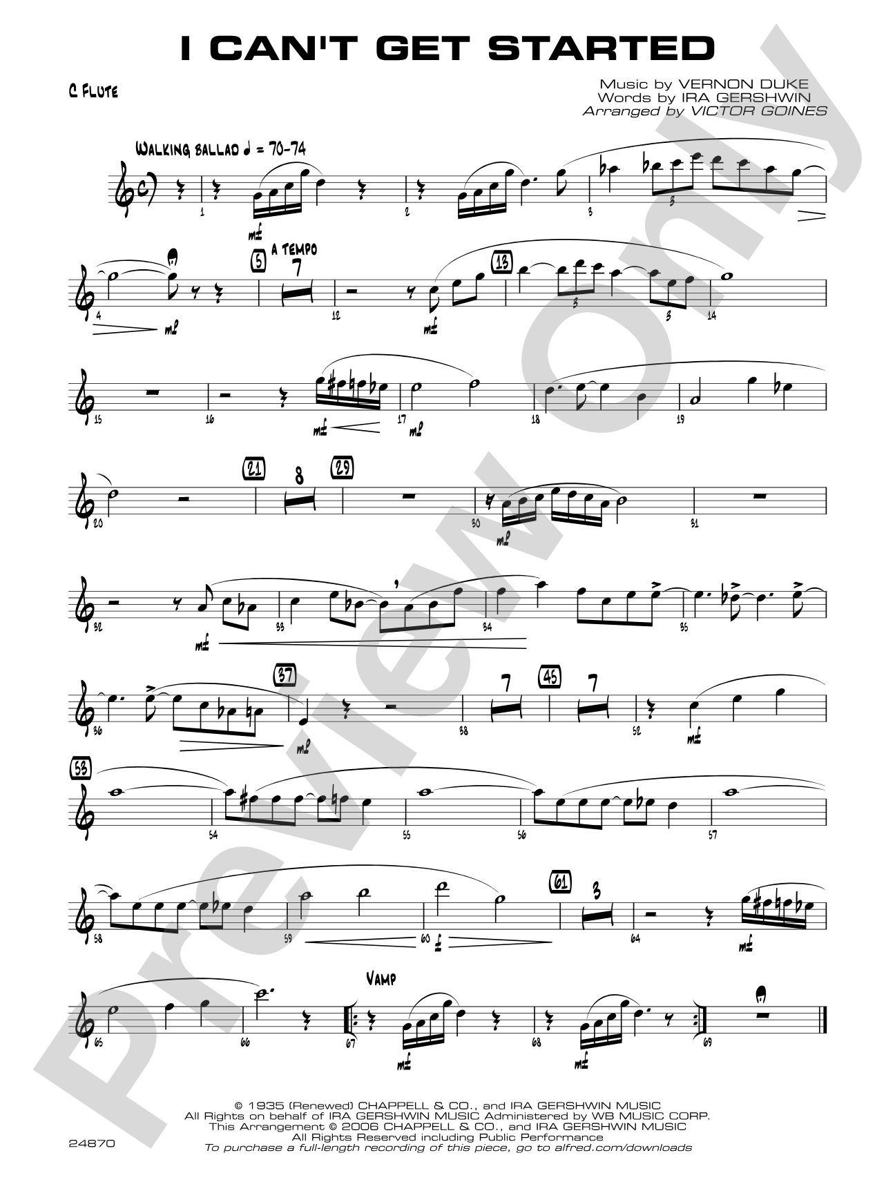 I Can't Get Started: Flute