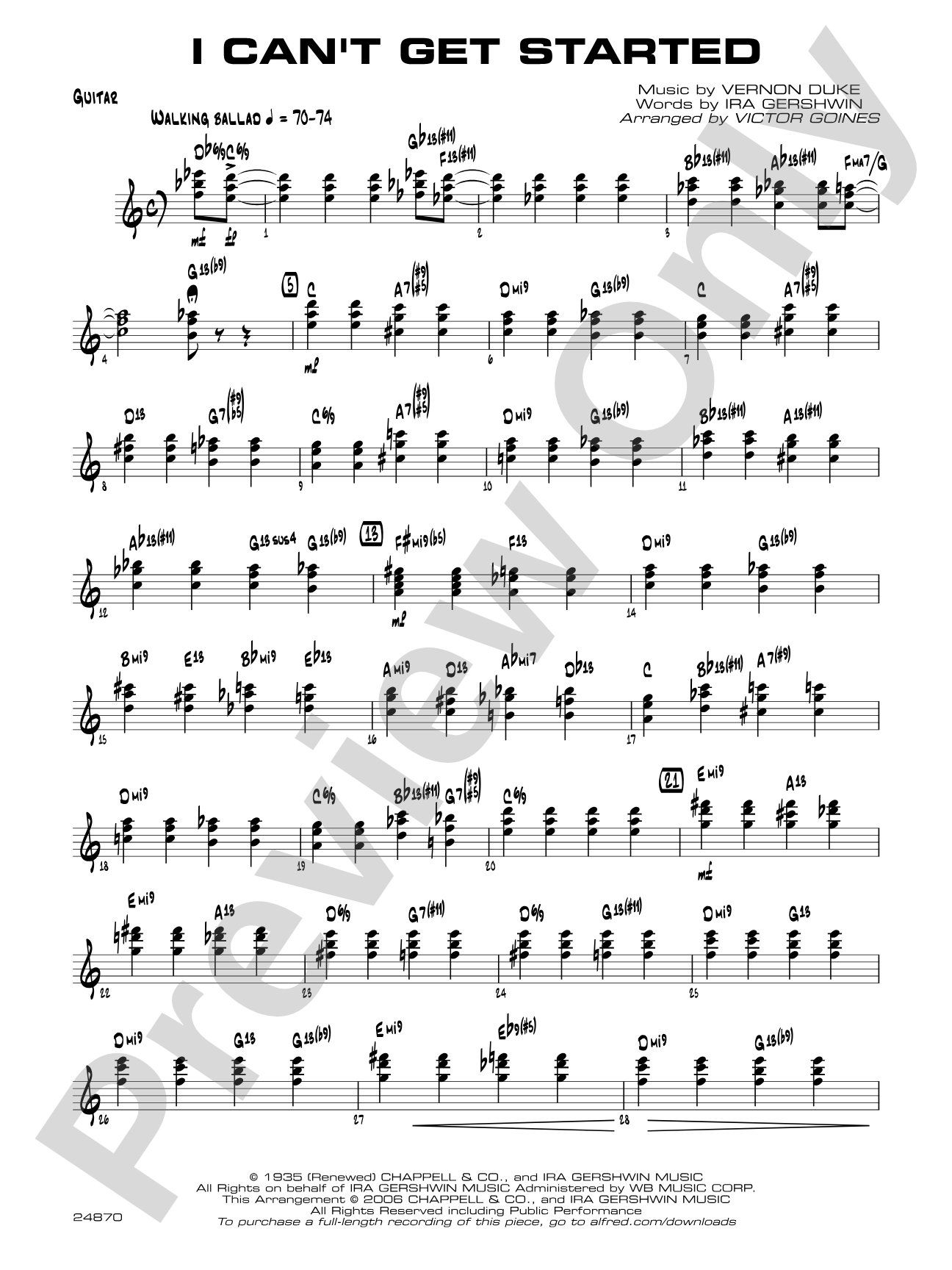I Can't Get Started: Guitar