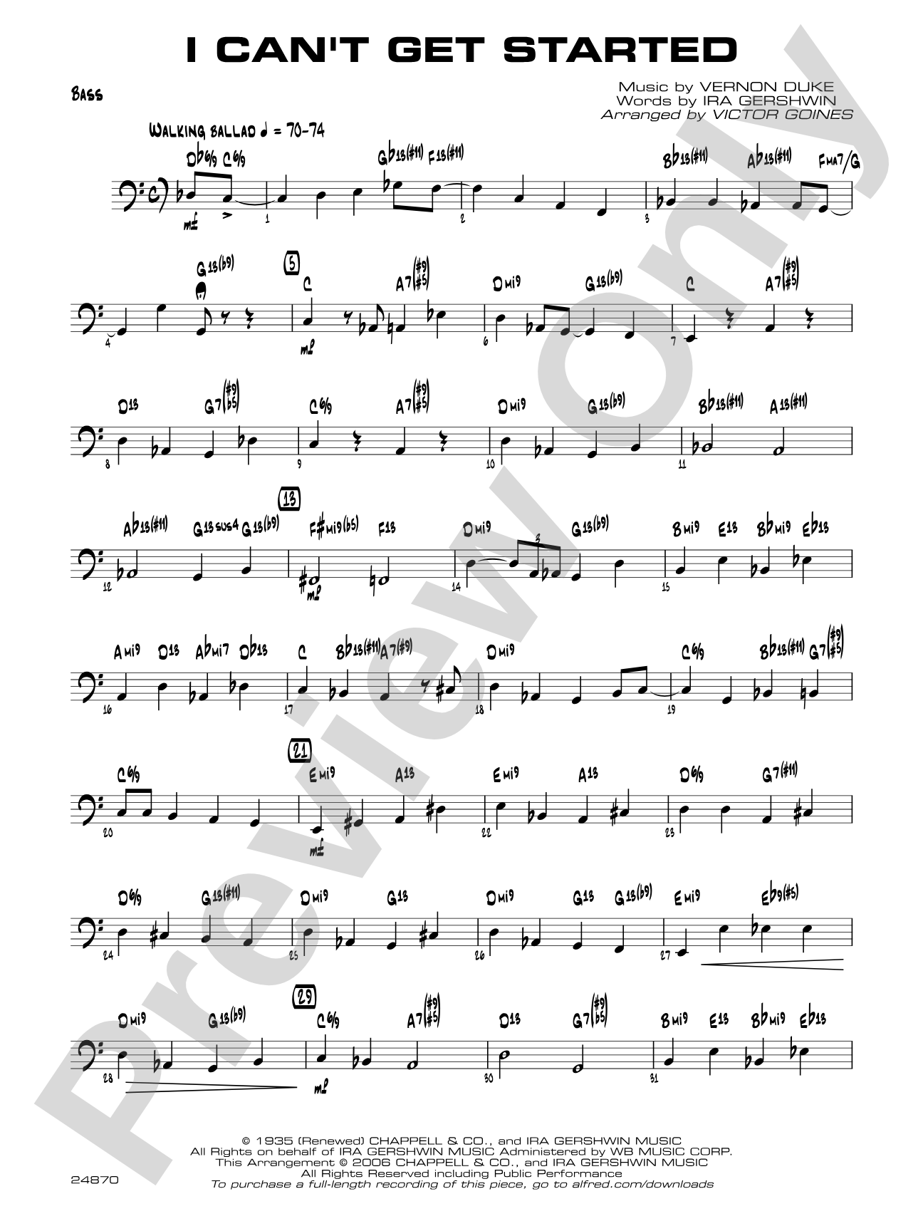 I Can't Get Started: String Bass