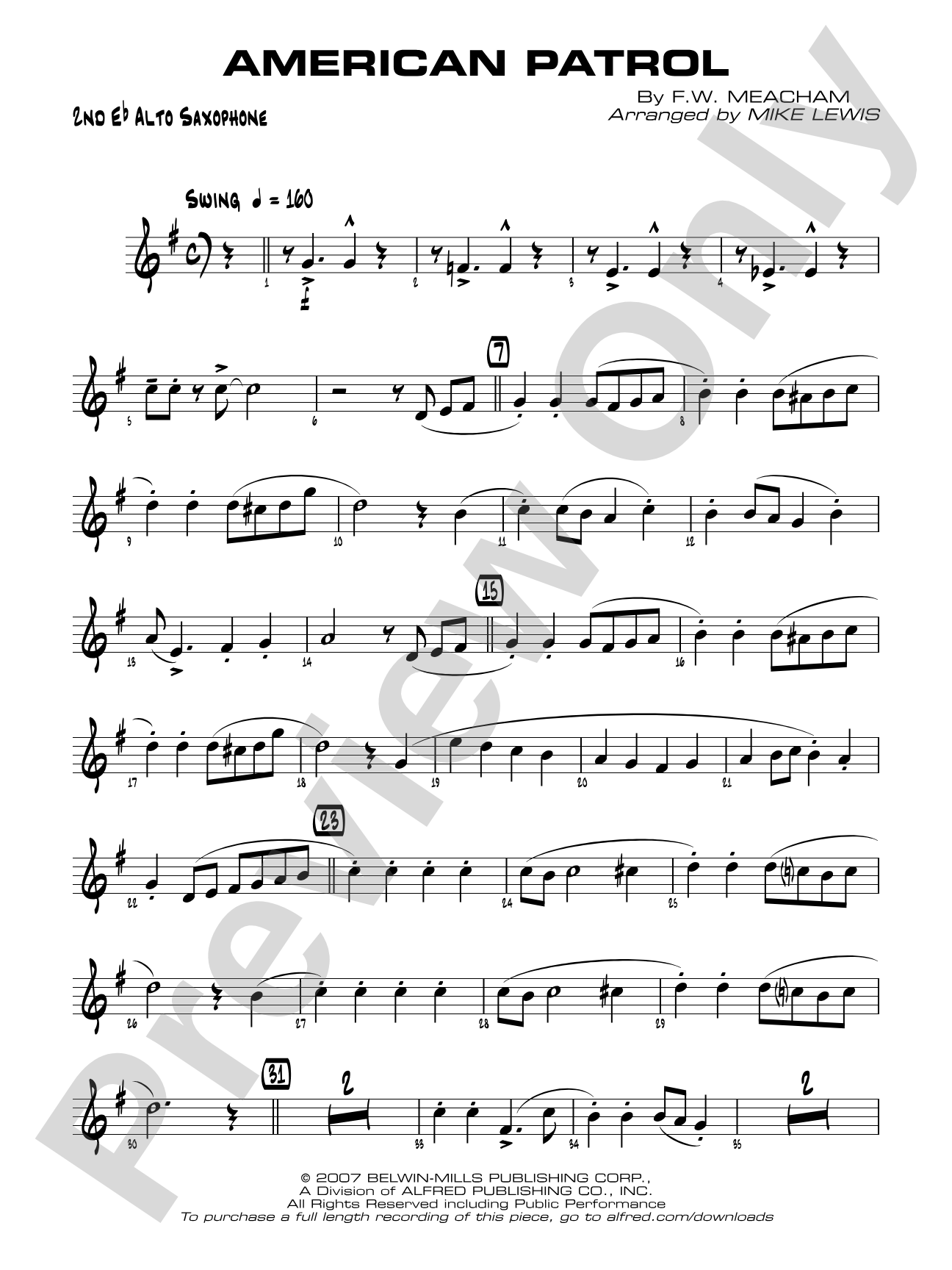 American Patrol: 2nd E-flat Alto Saxophone
