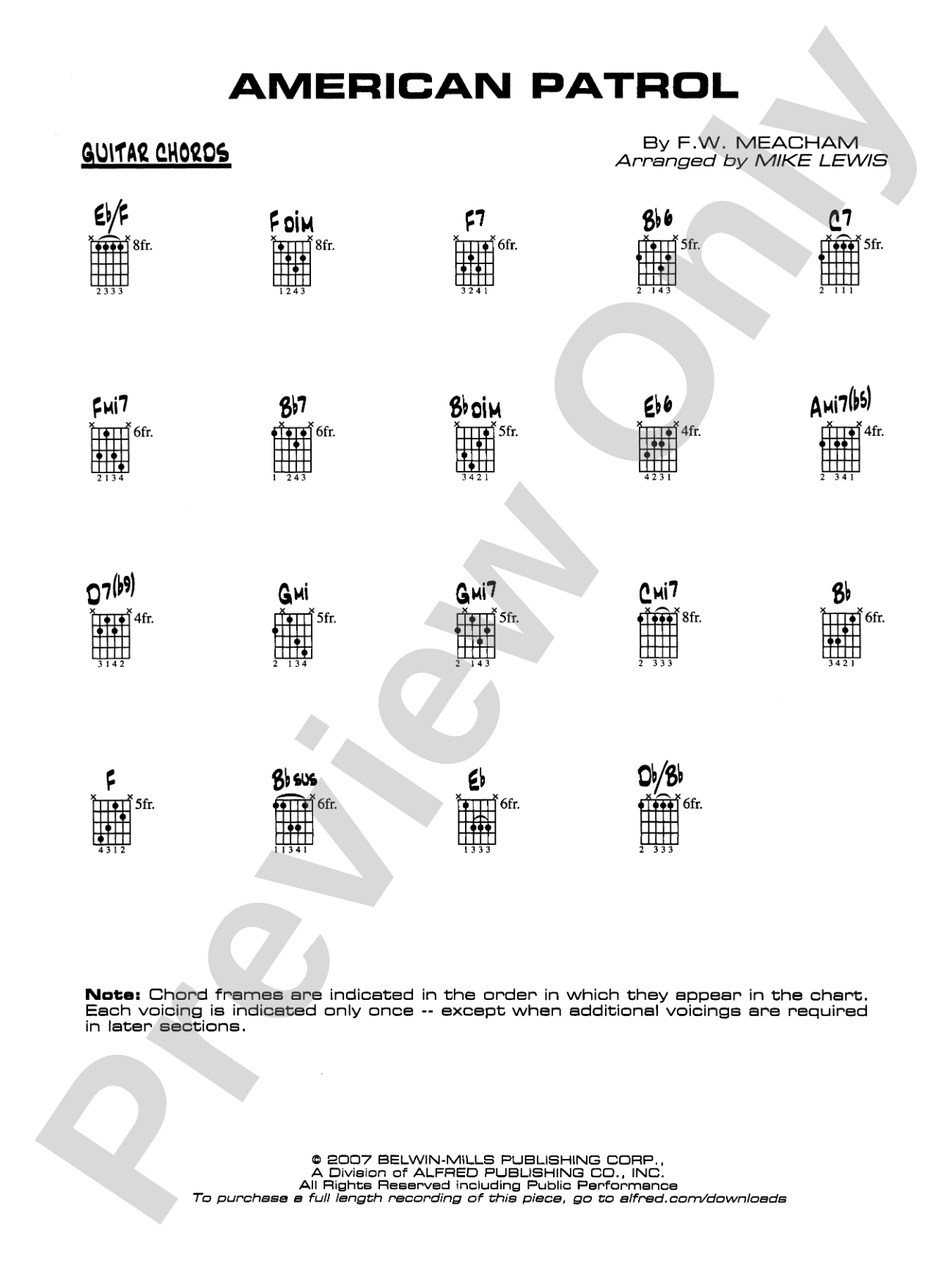 American Patrol: Guitar Chords