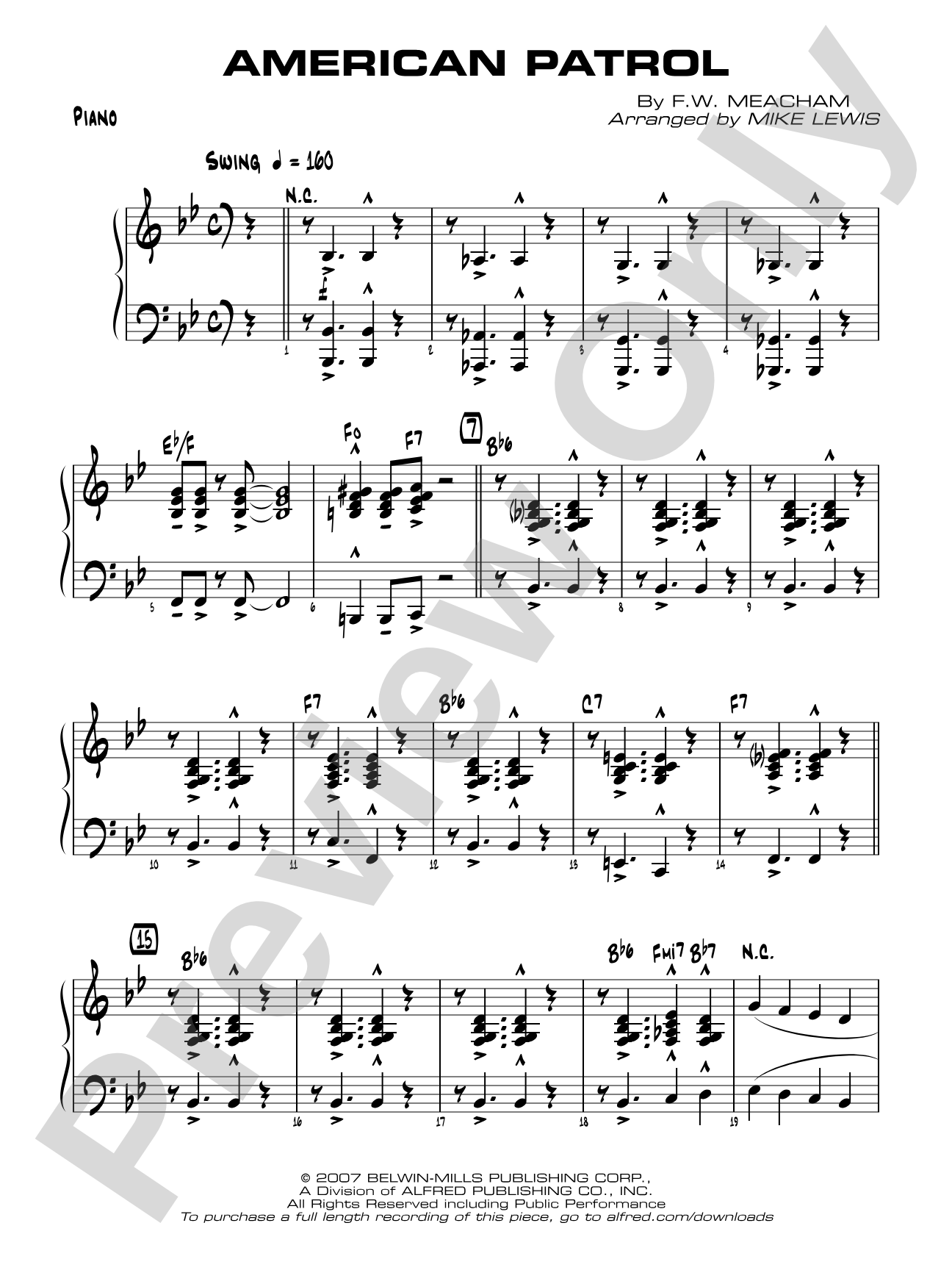 American Patrol: Piano Accompaniment