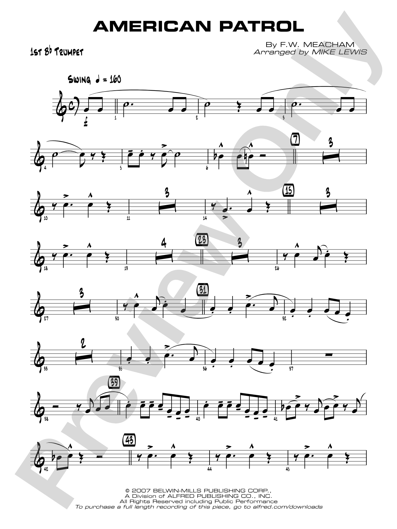 American Patrol: 1st B-flat Trumpet