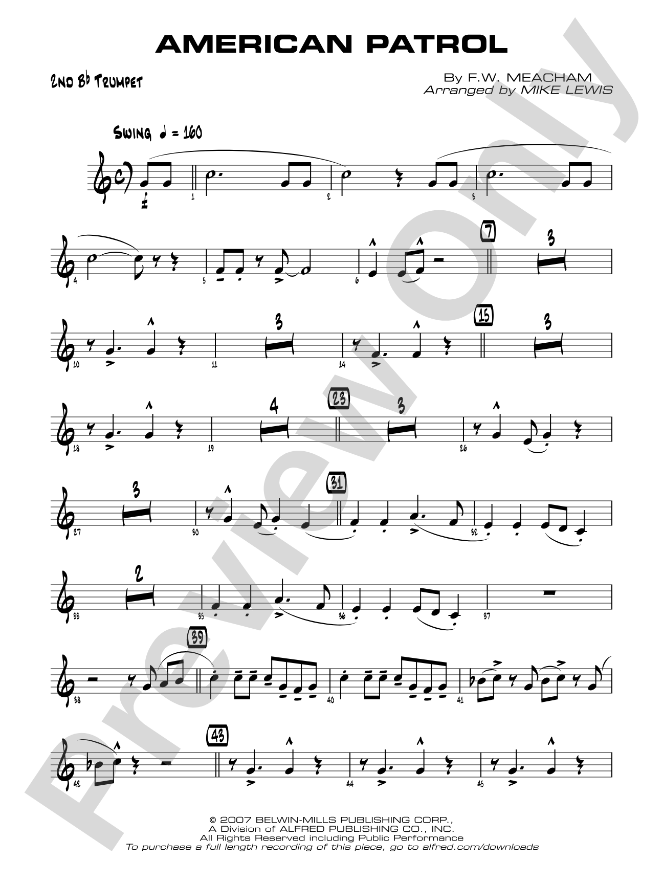 American Patrol: 2nd B-flat Trumpet