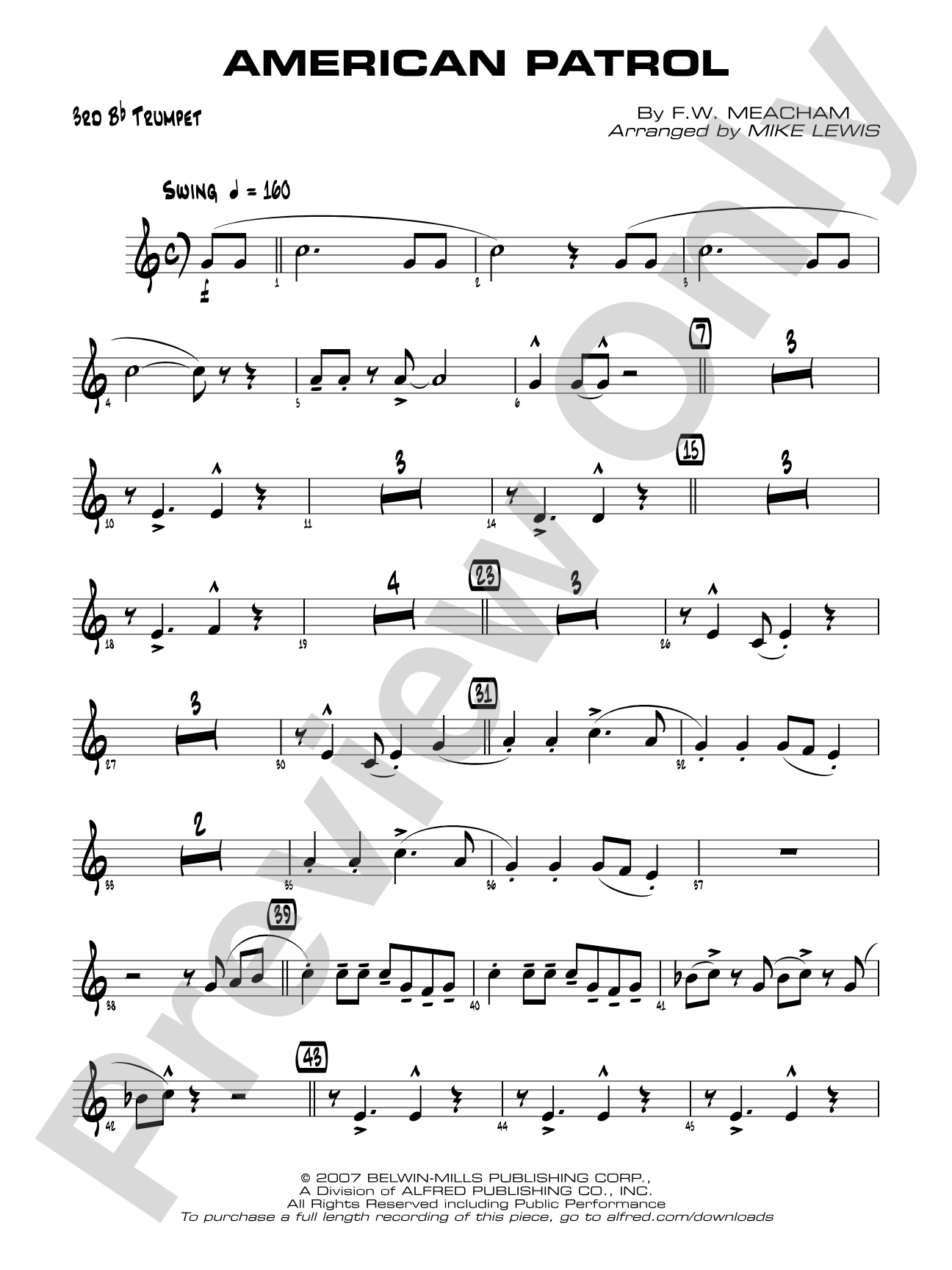American Patrol: 3rd B-flat Trumpet