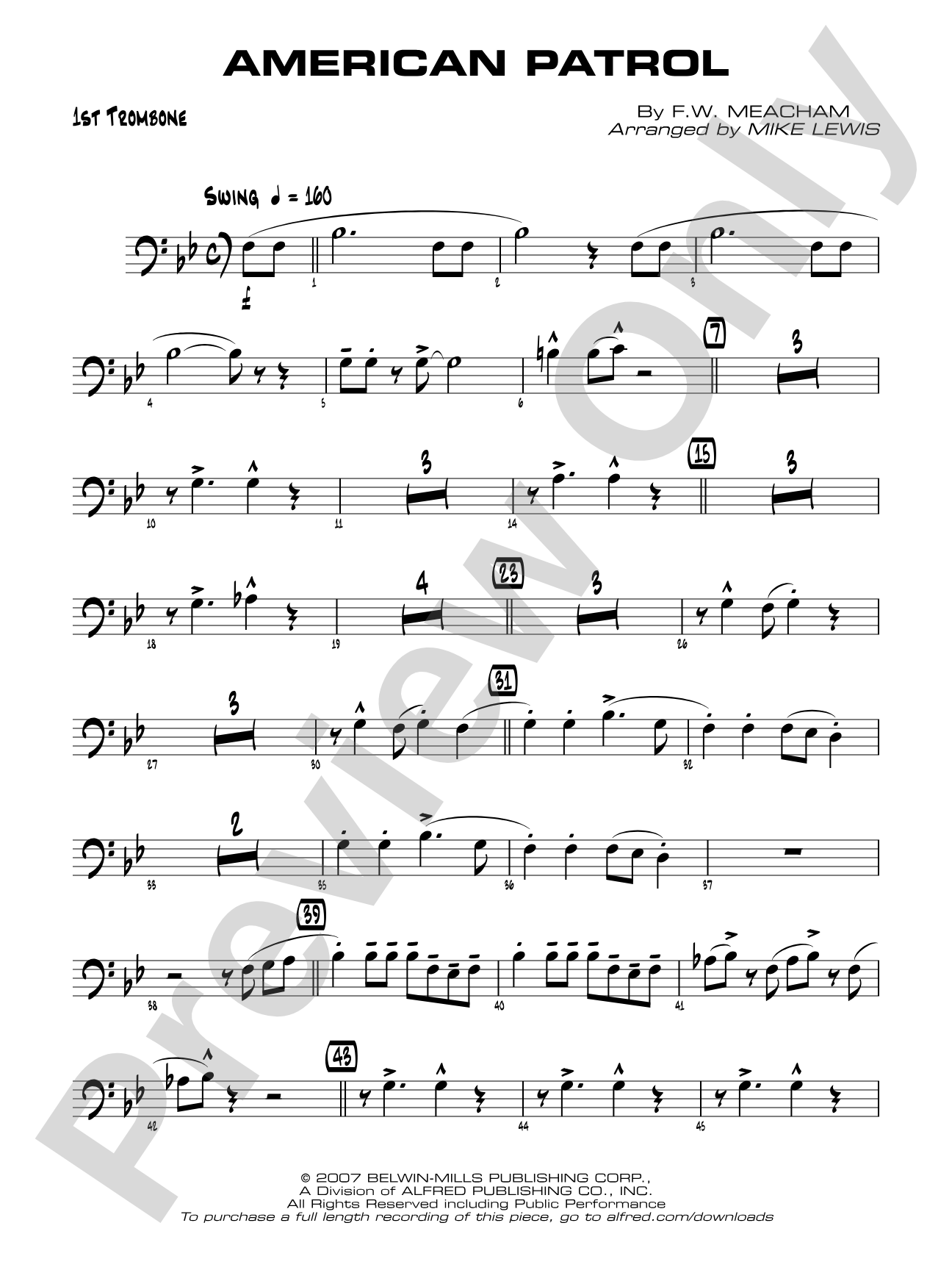 American Patrol: 1st Trombone