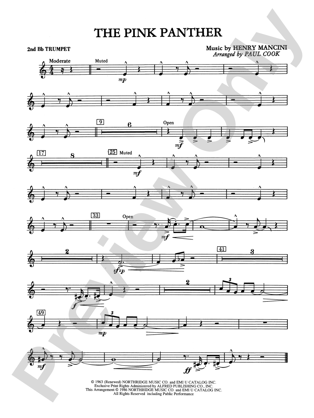 The Pink Panther: 2nd B-flat Trumpet