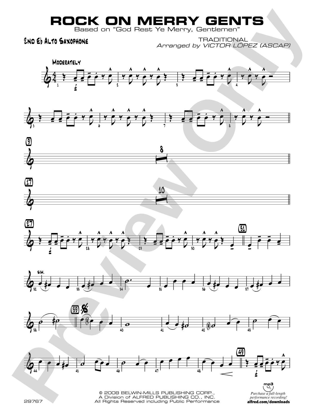 Rock On Merry Gents: 2nd E-flat Alto Saxophone