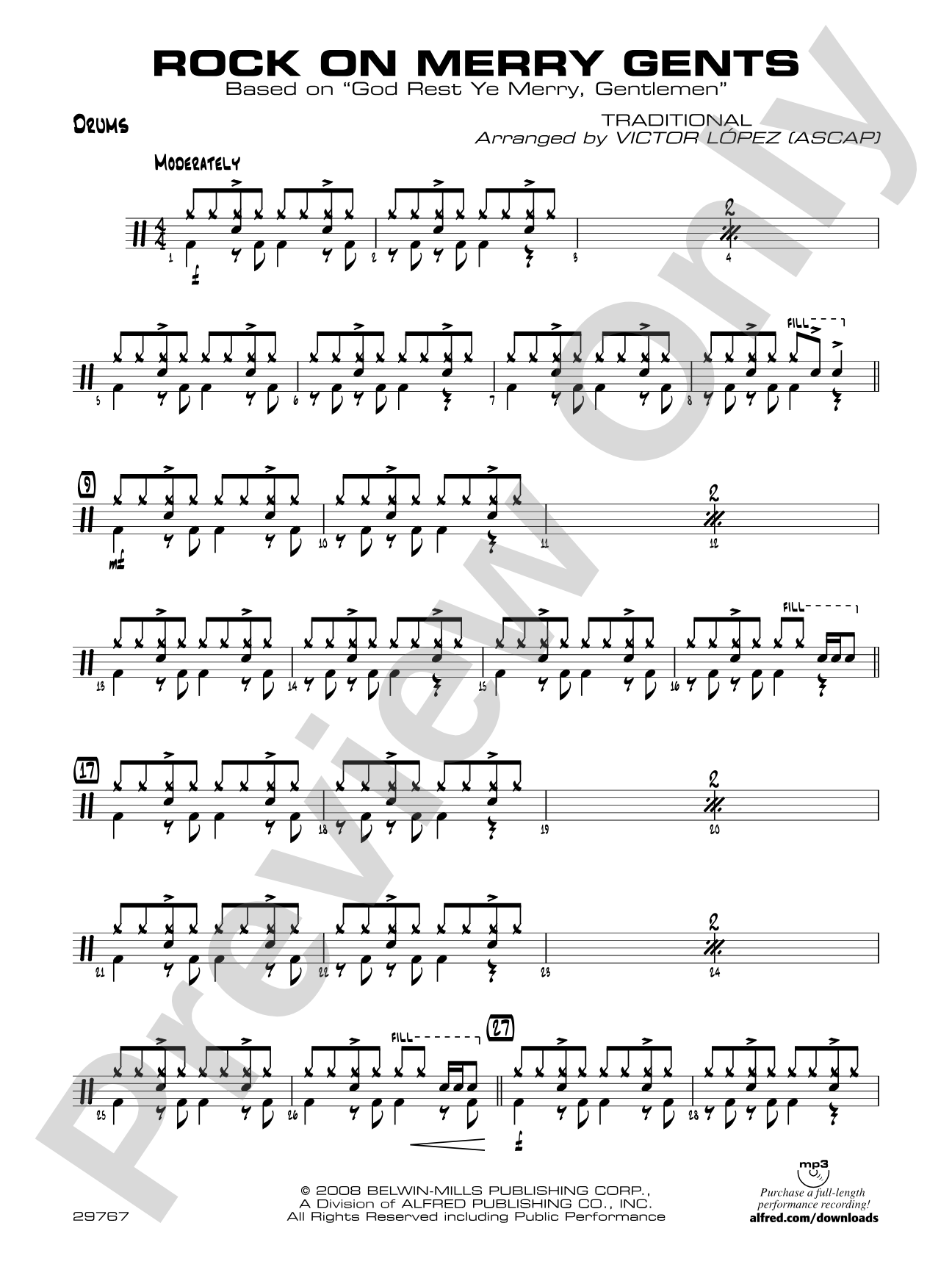 Rock On Merry Gents: Drums