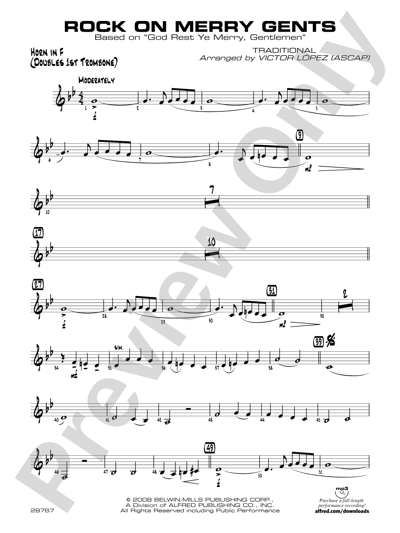 Rock On Merry Gents: 1st F Horn