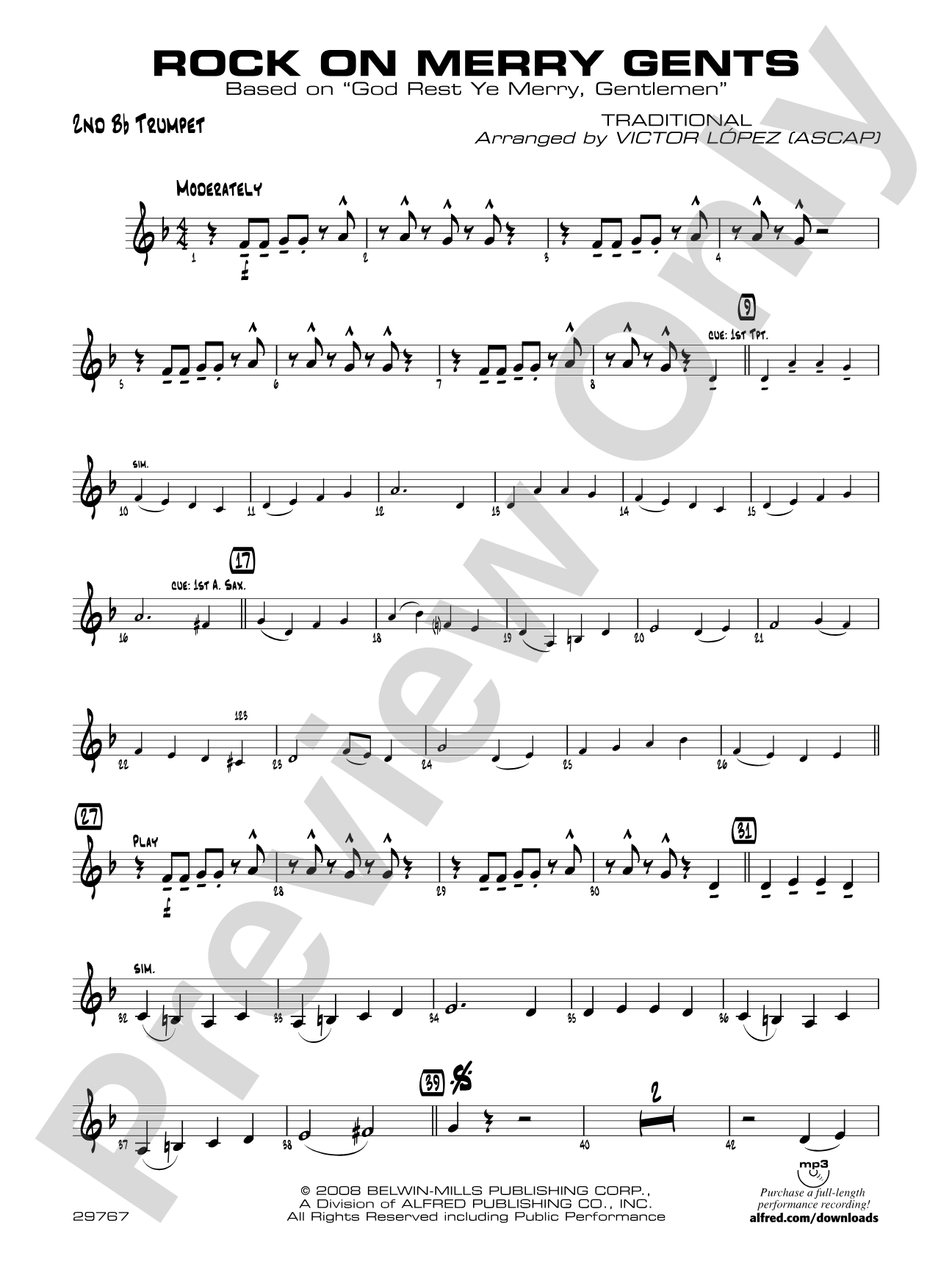 Rock On Merry Gents: 2nd B-flat Trumpet