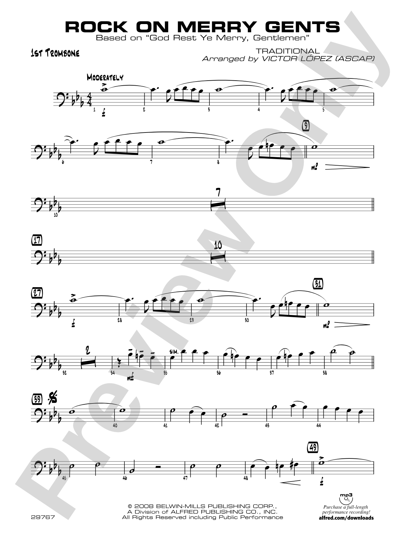 Rock On Merry Gents: 1st Trombone