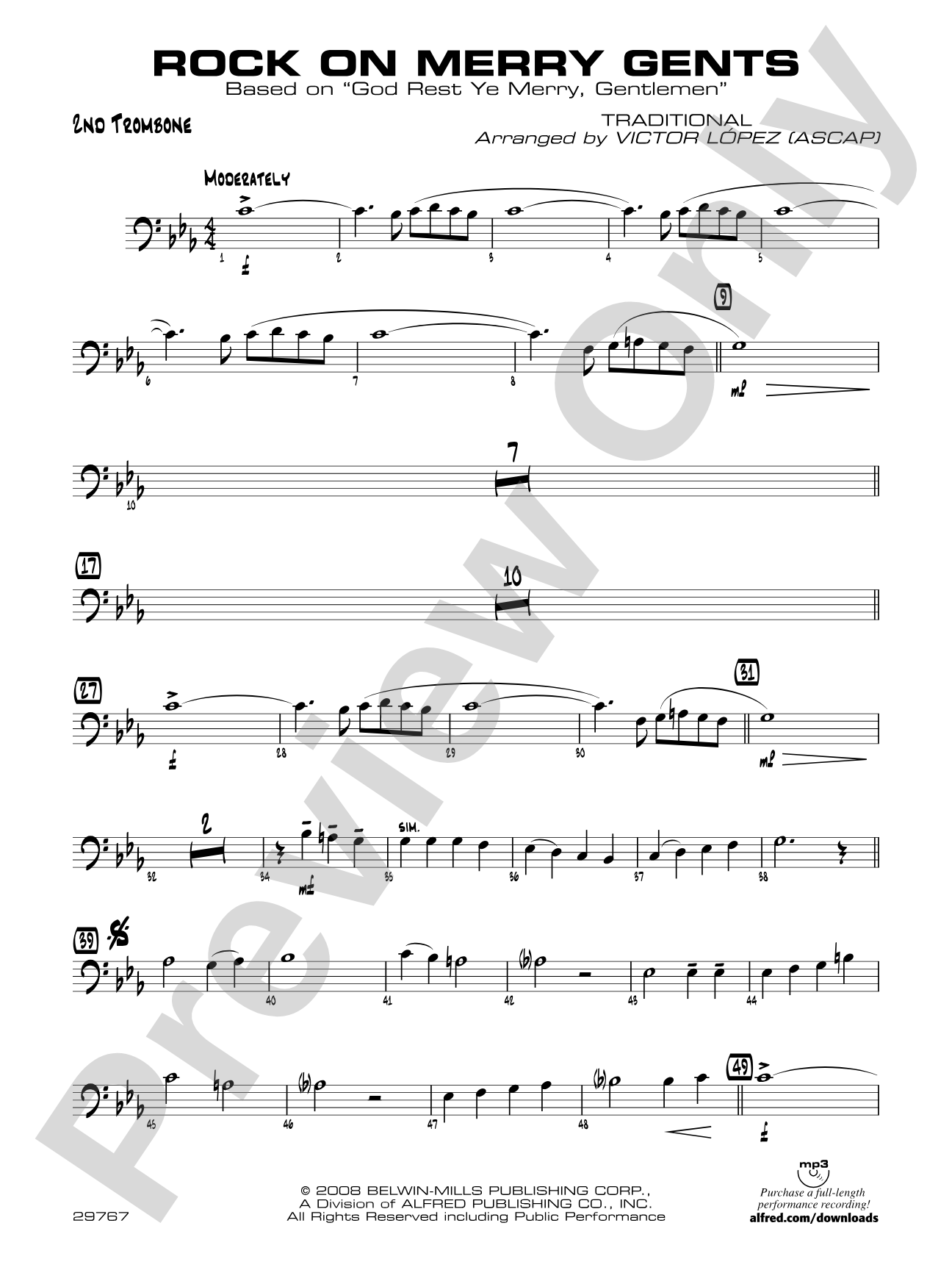 Rock On Merry Gents: 2nd Trombone