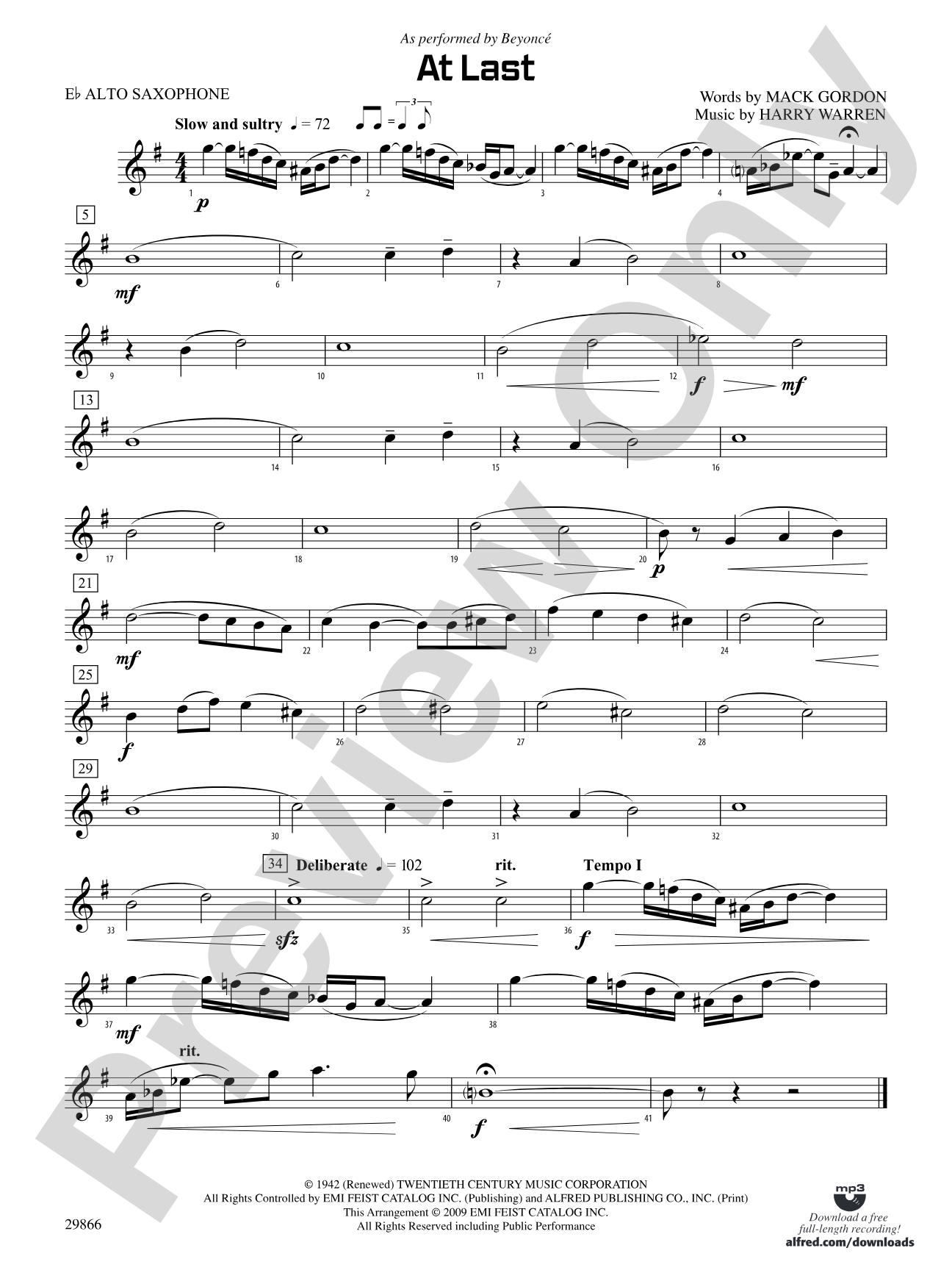 At Last: E-flat Alto Saxophone