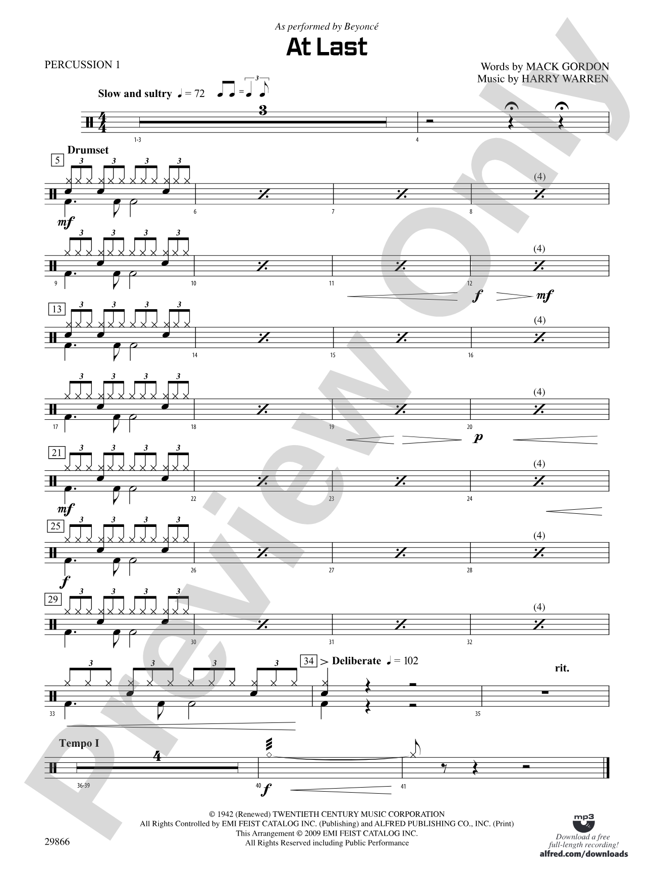 At Last: 1st Percussion