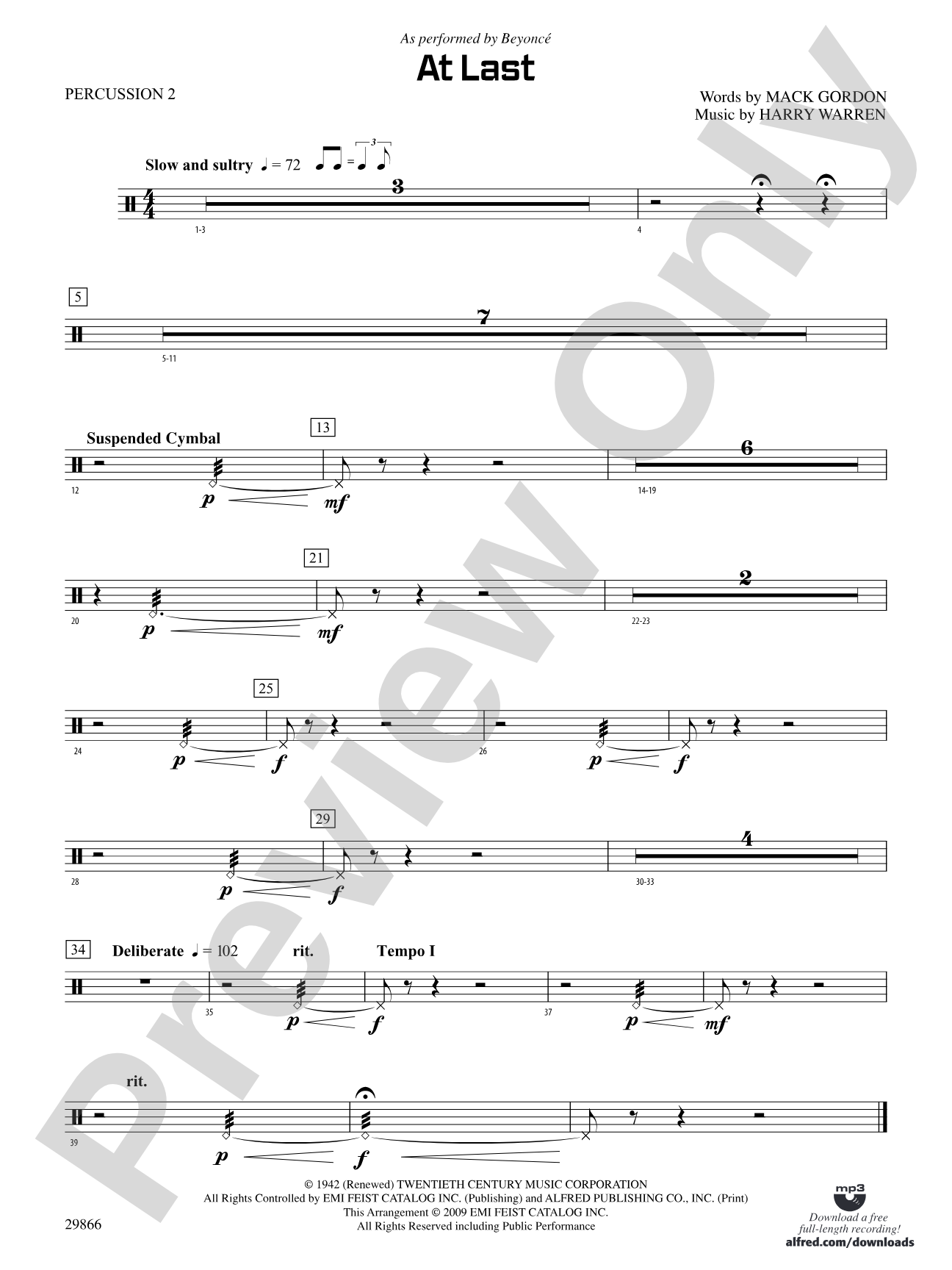 At Last: 2nd Percussion