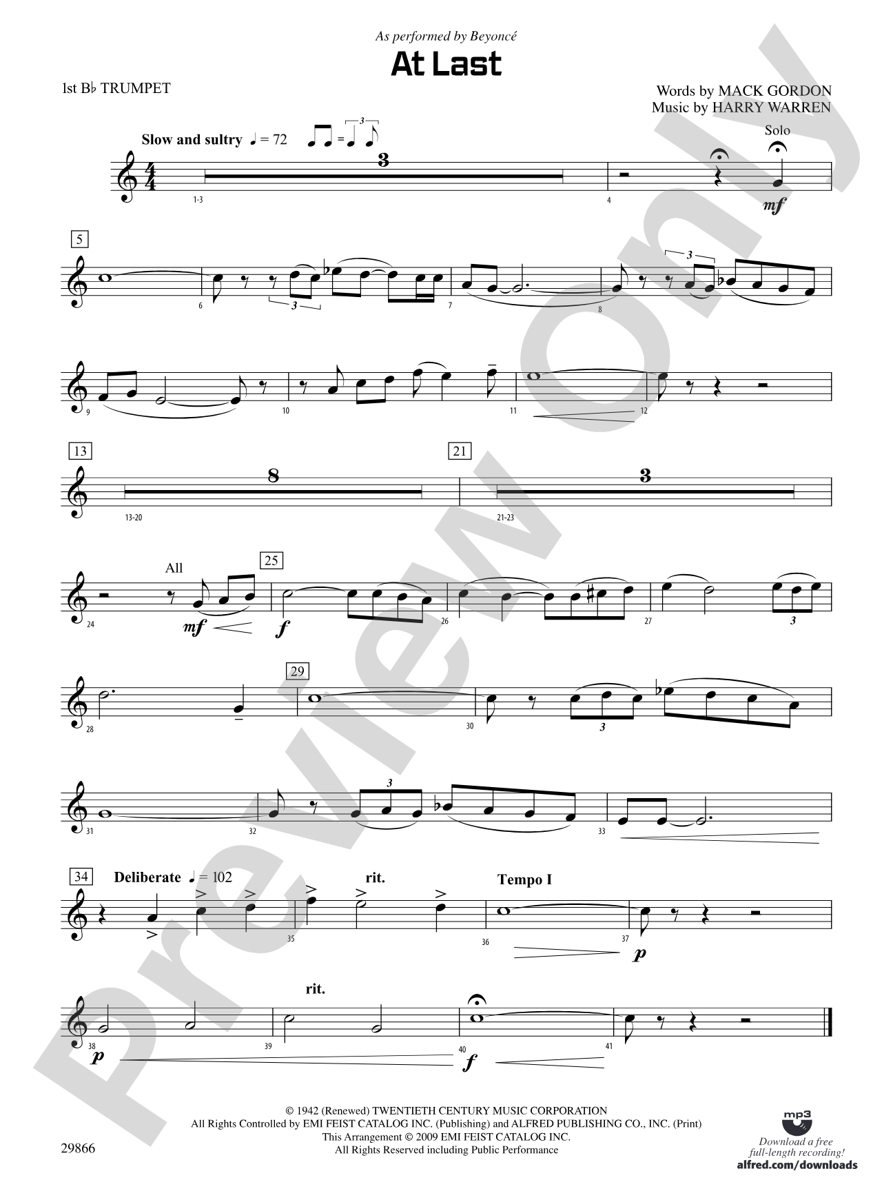 At Last: 1st B-flat Trumpet
